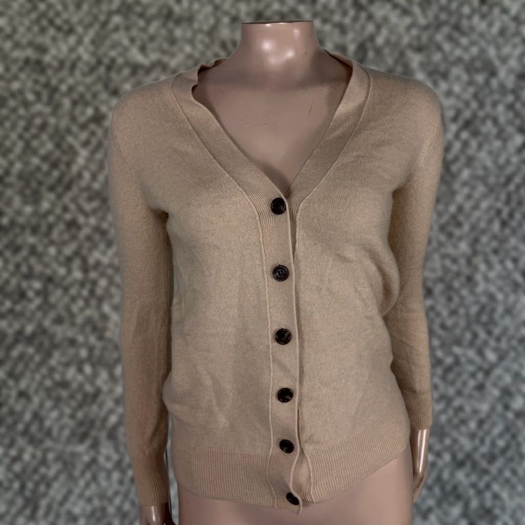 J.Crew J. Crew Cardigan Sweater XXS 100% Cashmere V-Neck L/S Beige Womens Knits Classic Stretch - Dry Clean Only Size XXS / US 00 / IT 34 - 1 Thumbnail