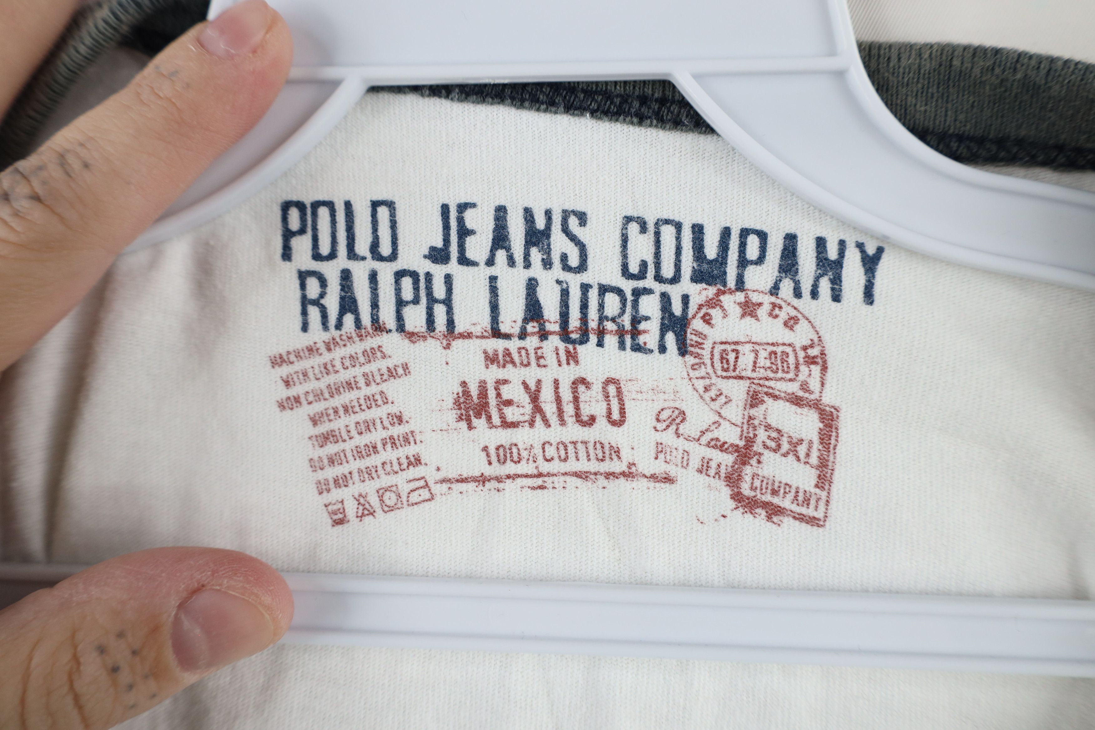 Ralph Lauren × Vintage Vintage 90s Ralph Lauren Out New York Ringer T-Shirt White Size US XXL / EU 58 / 5 - 6 Thumbnail