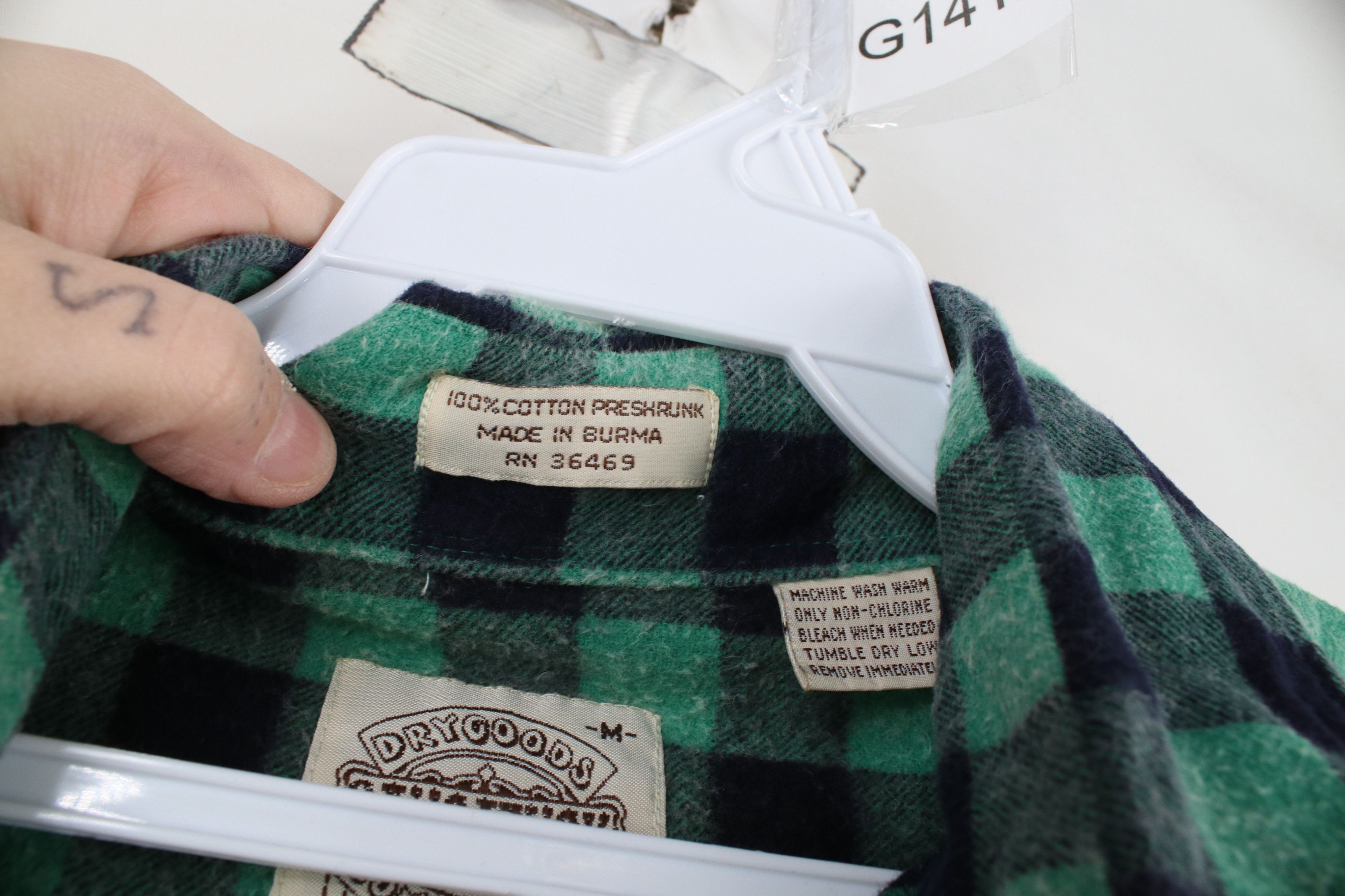 Vintage Vintage 90s Streetwear Flannel Collared Button Shirt Green Size US M / EU 48-50 / 2 - 6 Thumbnail
