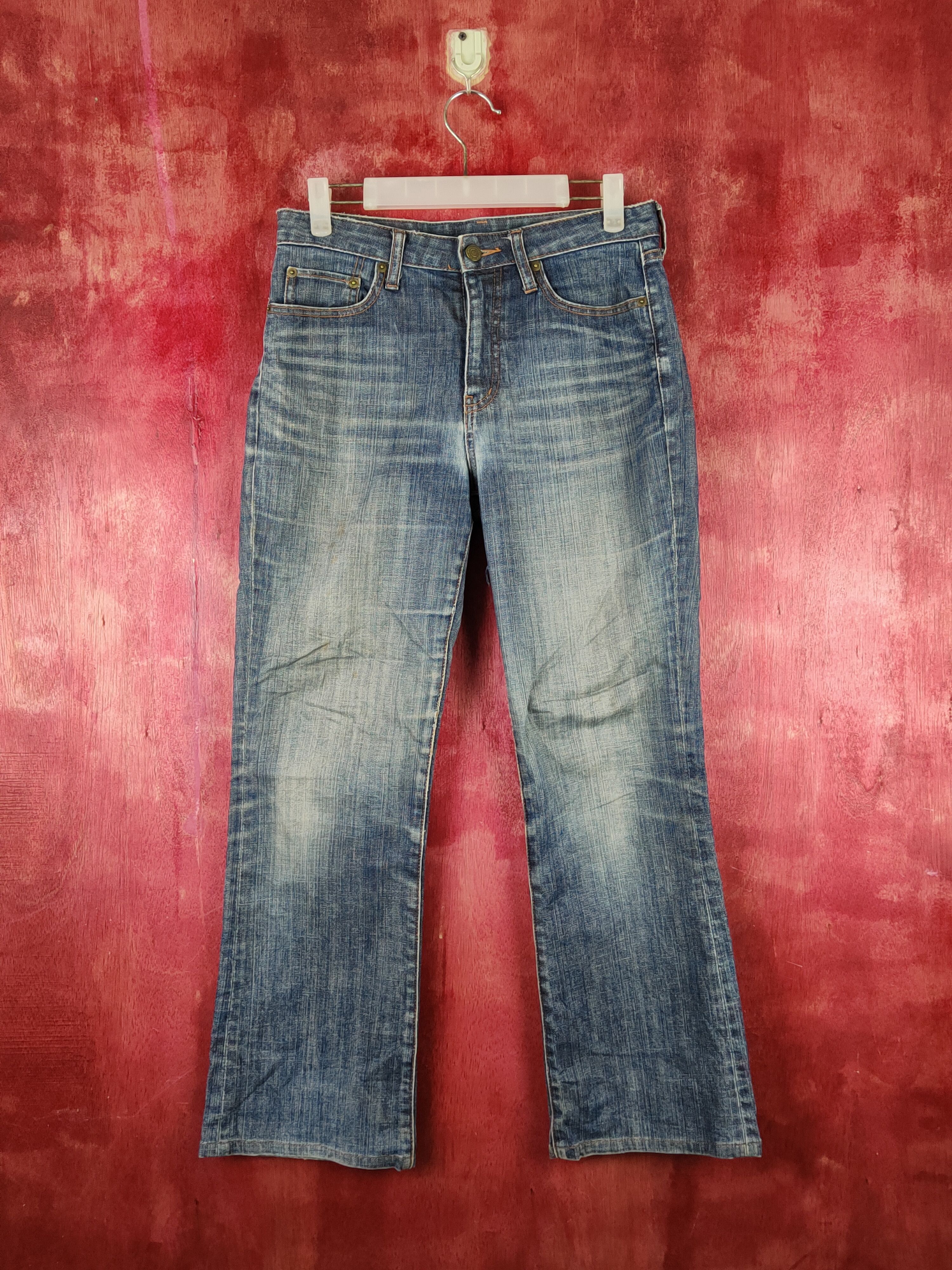 image of Distressed Denim x Vintage Uniqlo Blue Faded Distressed Ripped Jeans S2221 in Blue Denim, Women's (