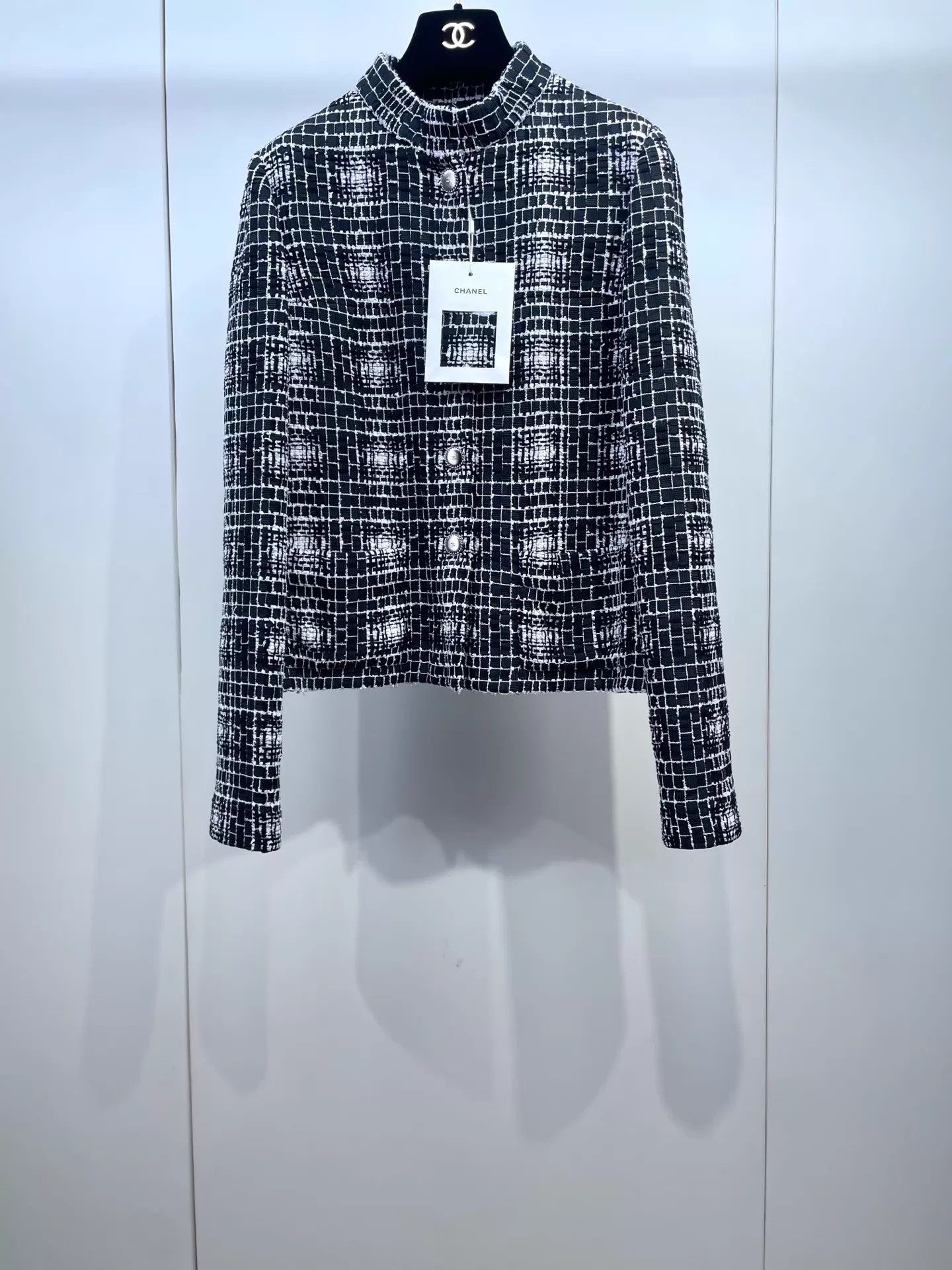 Chanel Chanel 25C Women's Black White Check Jacket 38 Size S / US 4 / IT 40 - 1 Thumbnail