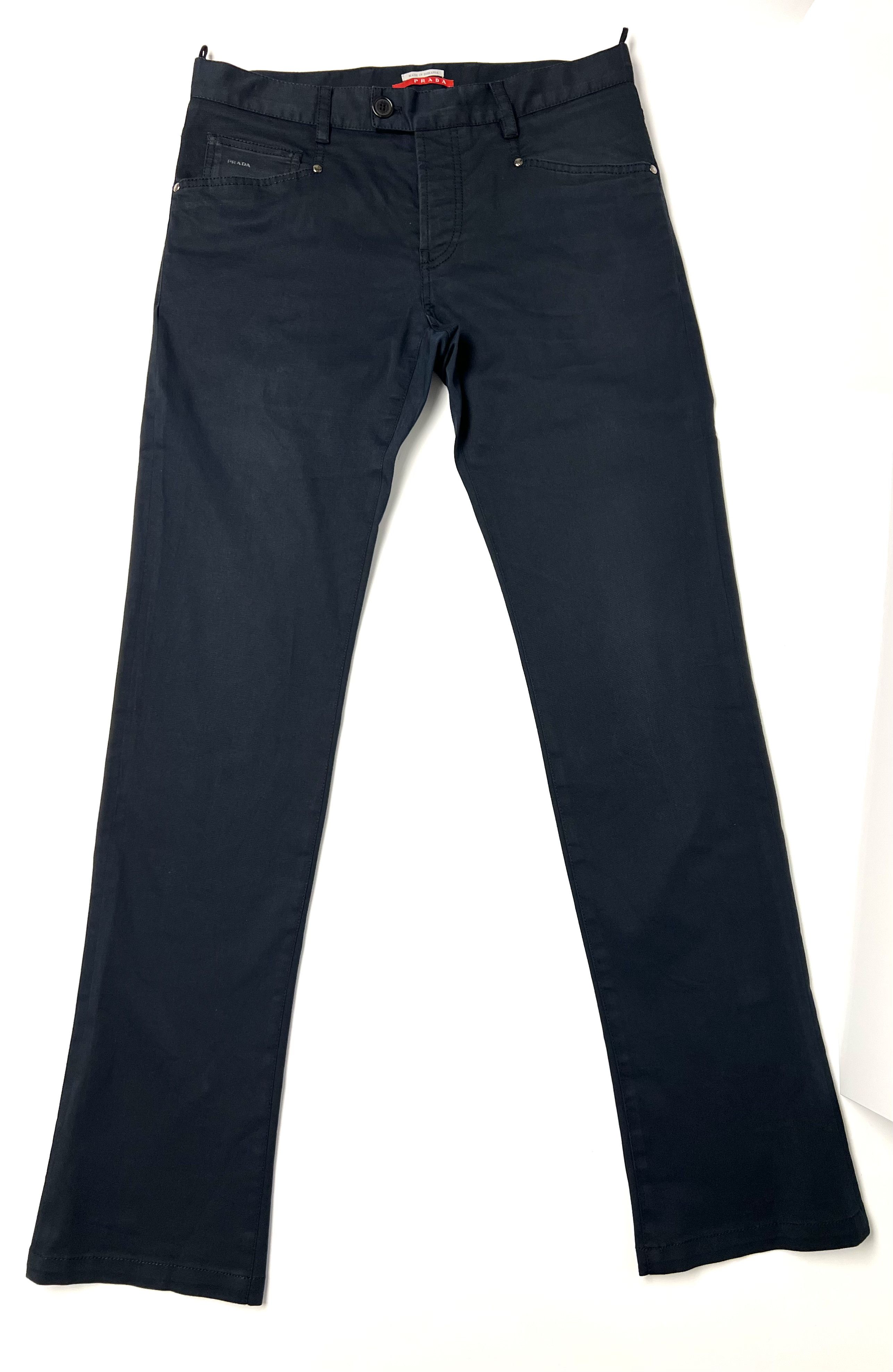 Prada PRADA SPORT LINEA ROSSA COTTON BLEND BLACK CASUAL PANTS Size US 32 / EU 48 - 1 Thumbnail