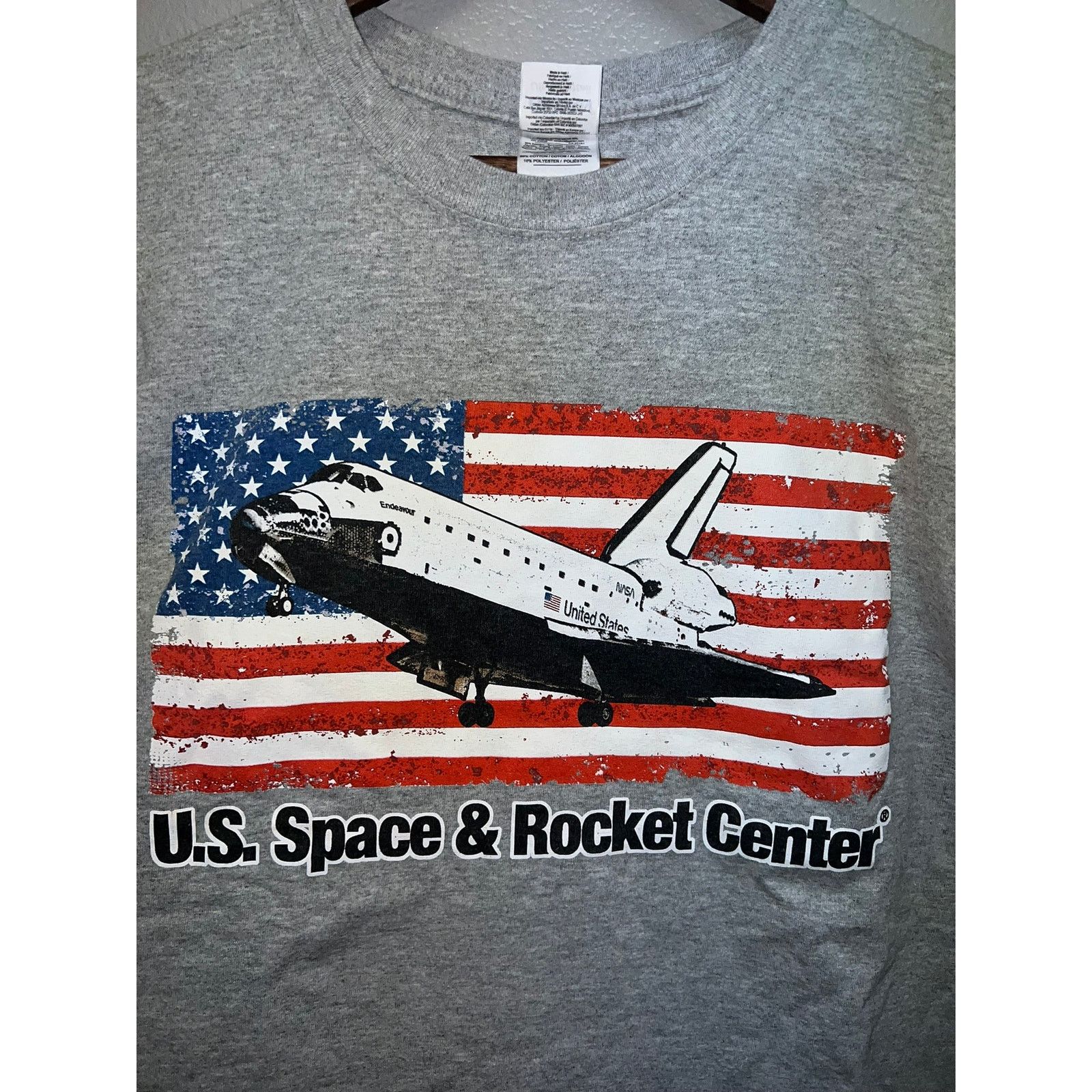 Gildan US Space & Rocket Center Shirt Rocketship America Gray Tee Size US XL / EU 56 / 4 - 2 Thumbnail