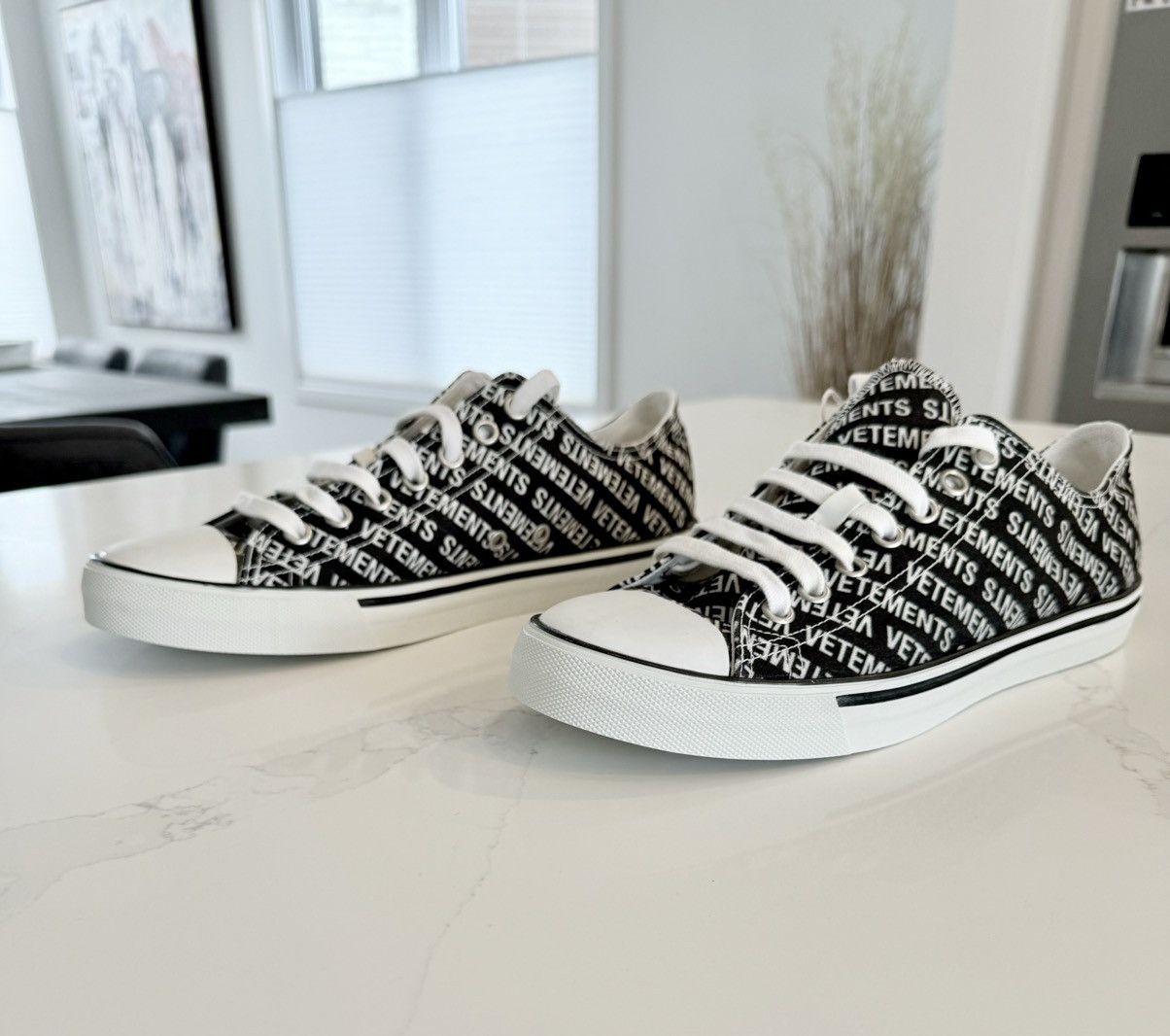 Vetements New FW18 Phase 2 Monogram CTN Low Top Canvas Sneakers 42 Size US 8.5 / EU 41-42 - 6 Thumbnail