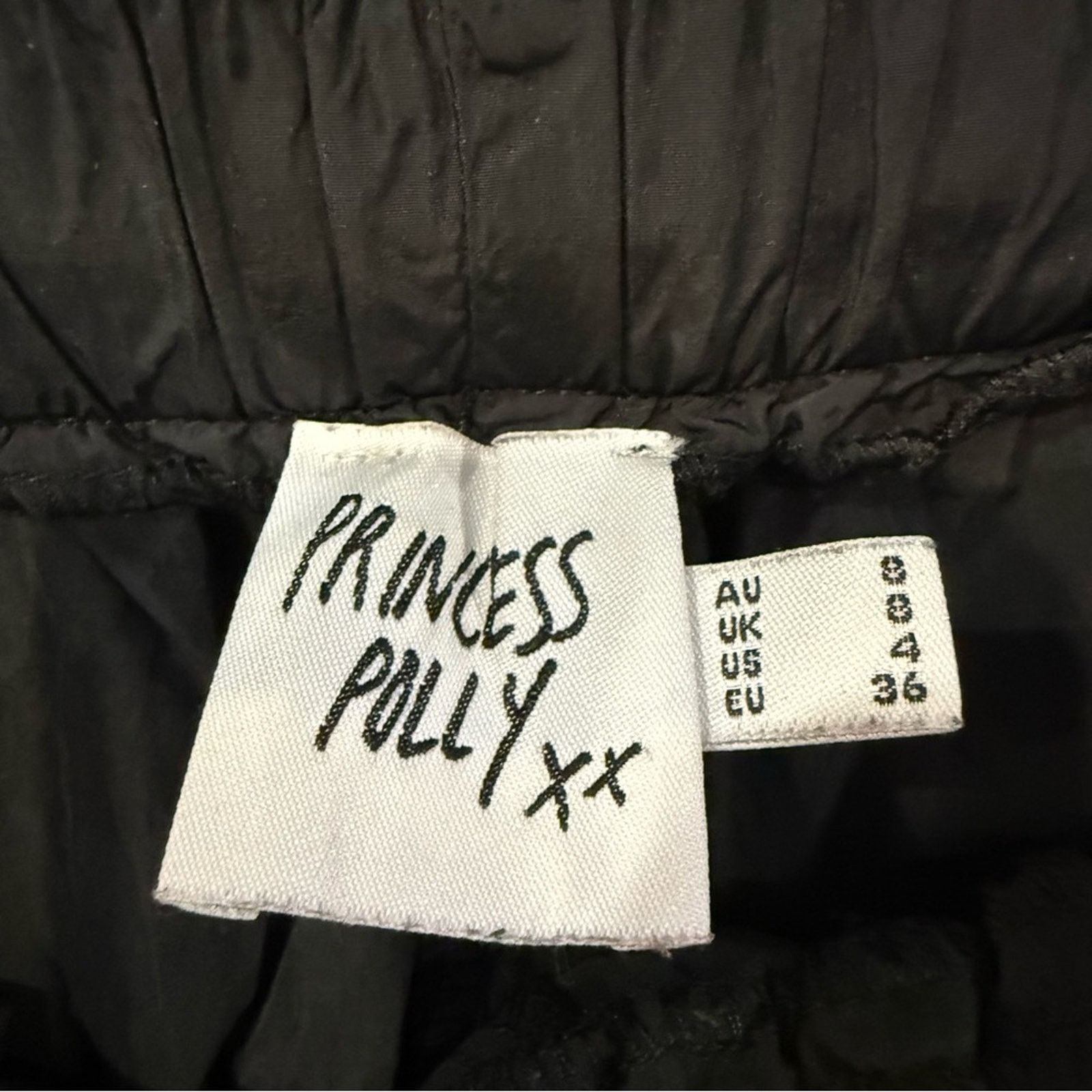 PRINCESS POLLY Princess Polly Flossie Parachute Pants Women’s 4 Black Cargo Size 27" / US 4 / IT 40 - 7 Thumbnail