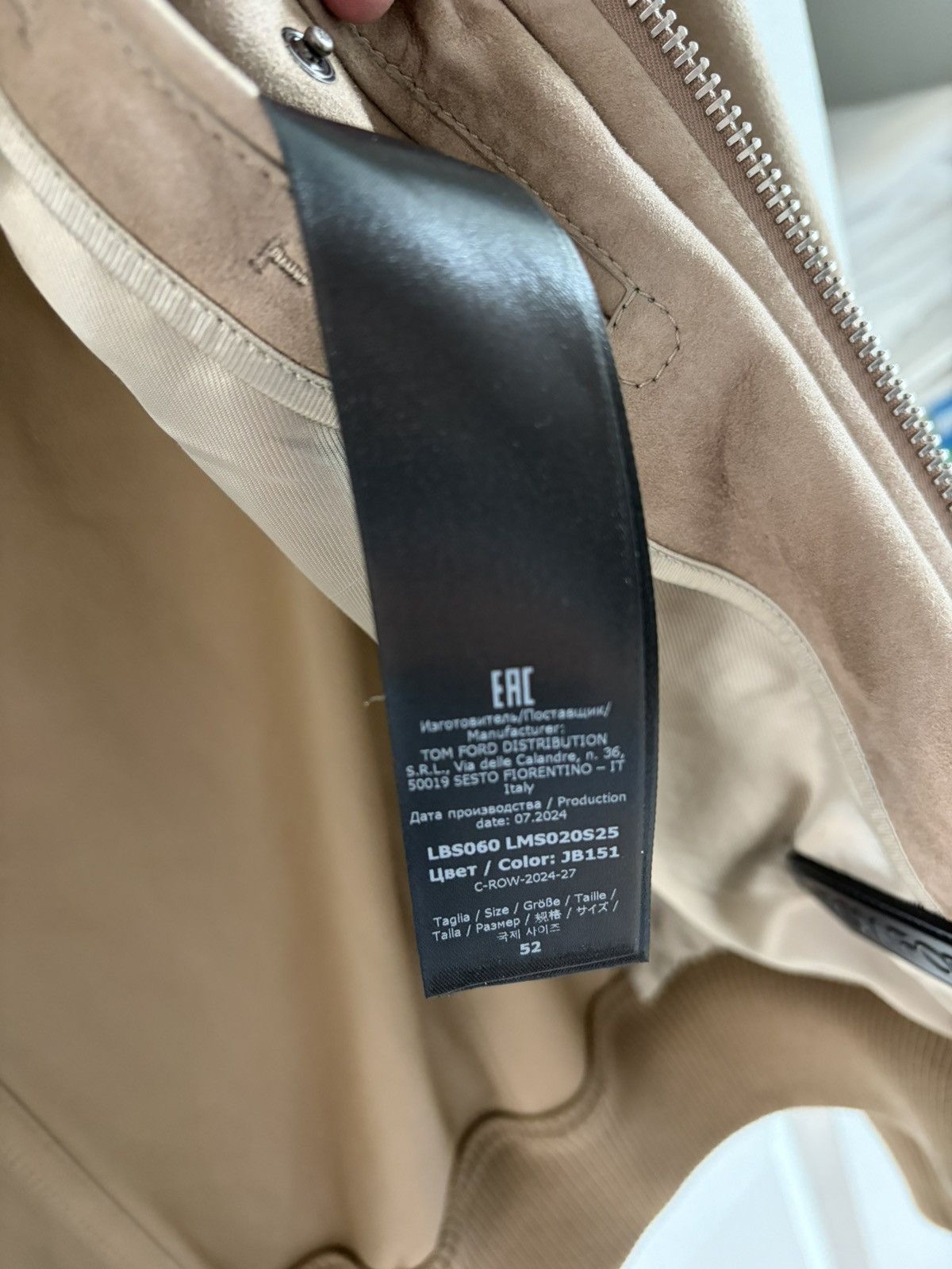 Tom Ford Tom Ford Suede Pocket Bomber Jacket 52 LBS060 LMS020S25 Size US L / EU 52-54 / 3 - 9 Thumbnail