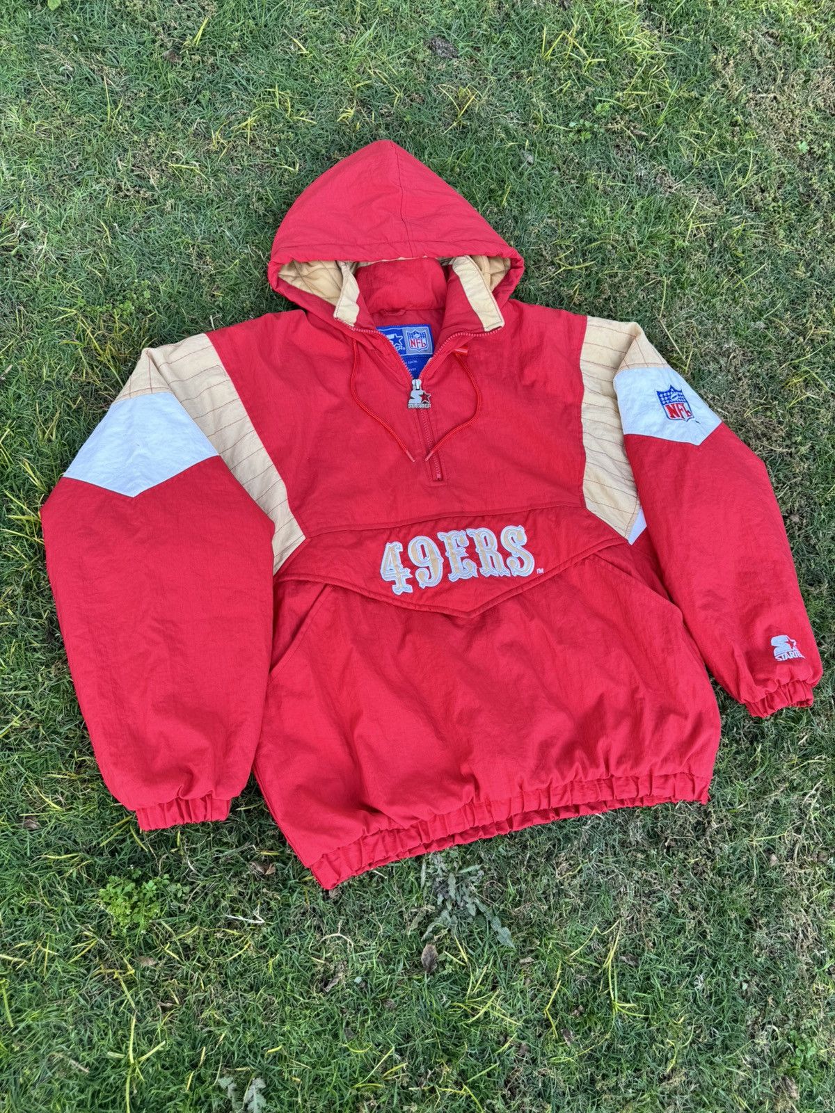 Starter Vintage 90s San Francisco 49ers Red Pullover Parka NFL Size US M / EU 48-50 / 2 - 3 Thumbnail