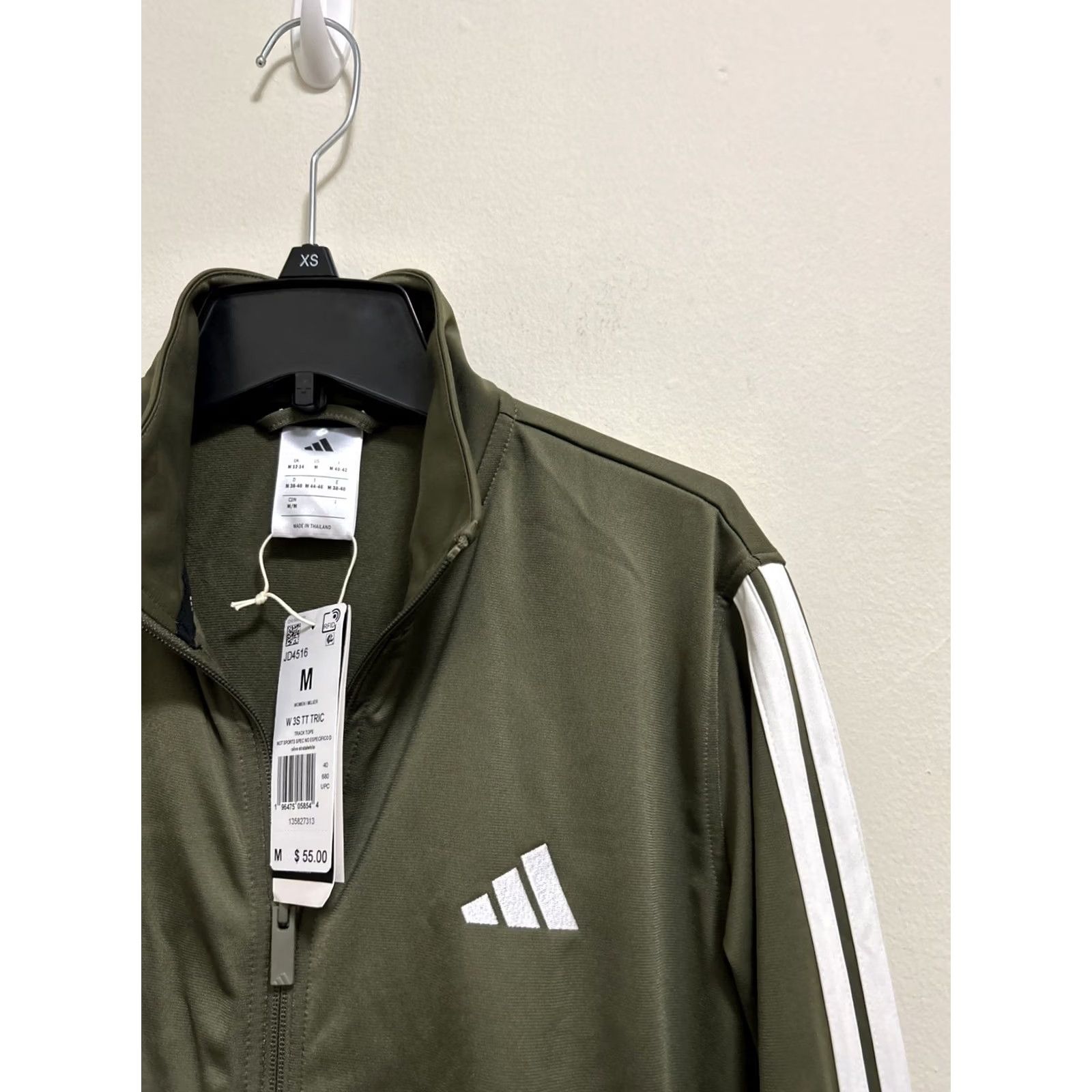 Adidas Adidas Tricot Track Jacket Womens M Olive Green White Full Zip Pockets Casual Travel Slim Fit 80s 90s Retro Sportwear Size M / US 6-8 / IT 42-44 - 4 Thumbnail