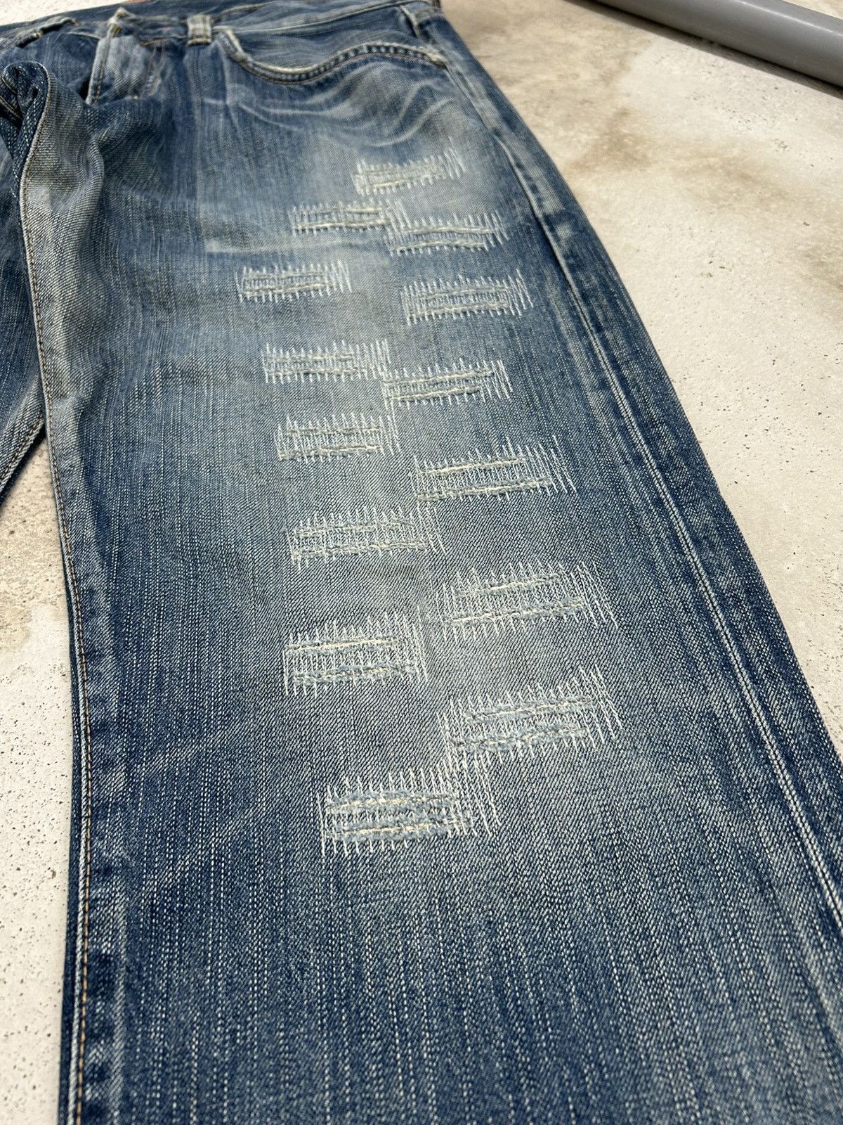 Edwin Vintage Edwin 504 Baggy Unique Stitching Blue Washed Size US 33 - 5 Thumbnail
