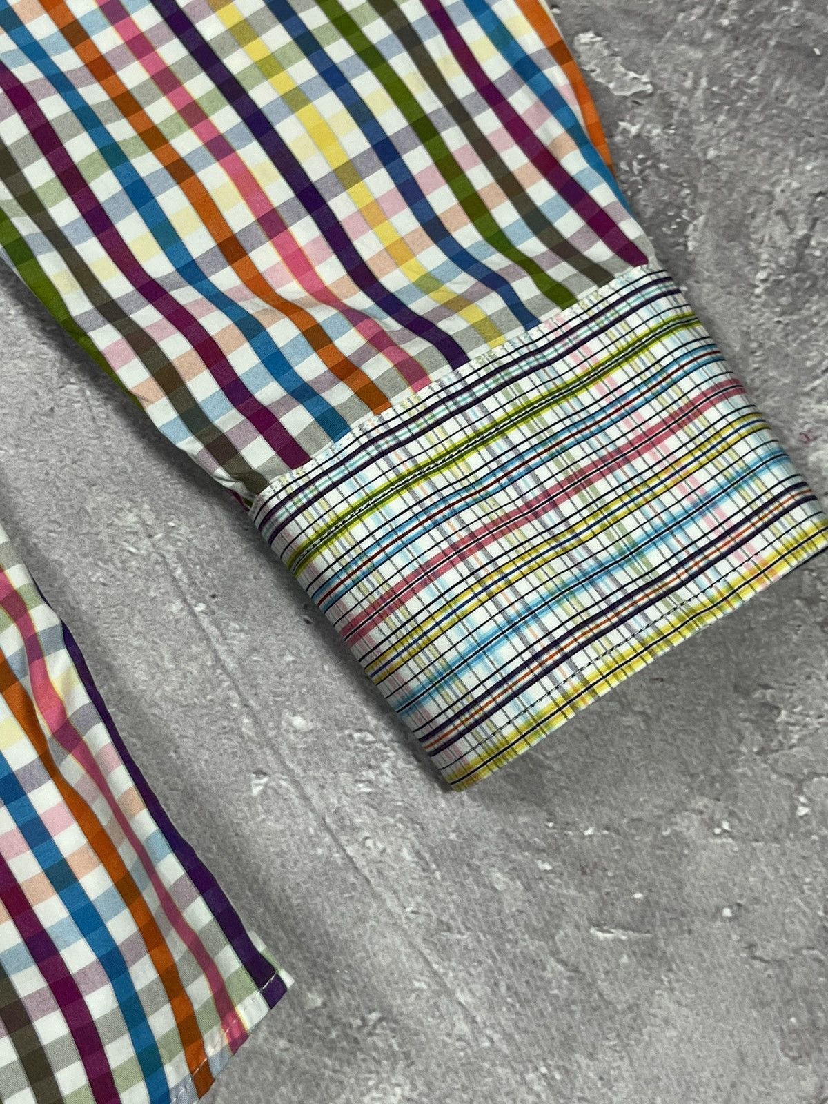 Etro Etro Multicolor Checkered luxury longsleeve shirt Size US XL / EU 56 / 4 - 4 Thumbnail