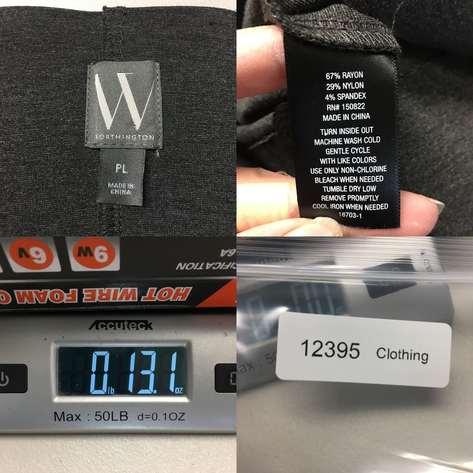 Worthington Worthington Womens Pants Straight Leg Ankle Grey High Rise Flat Front NWT PL Petite Regular Rise NWT Size 36" / US 14 / IT 50 - 9 Thumbnail