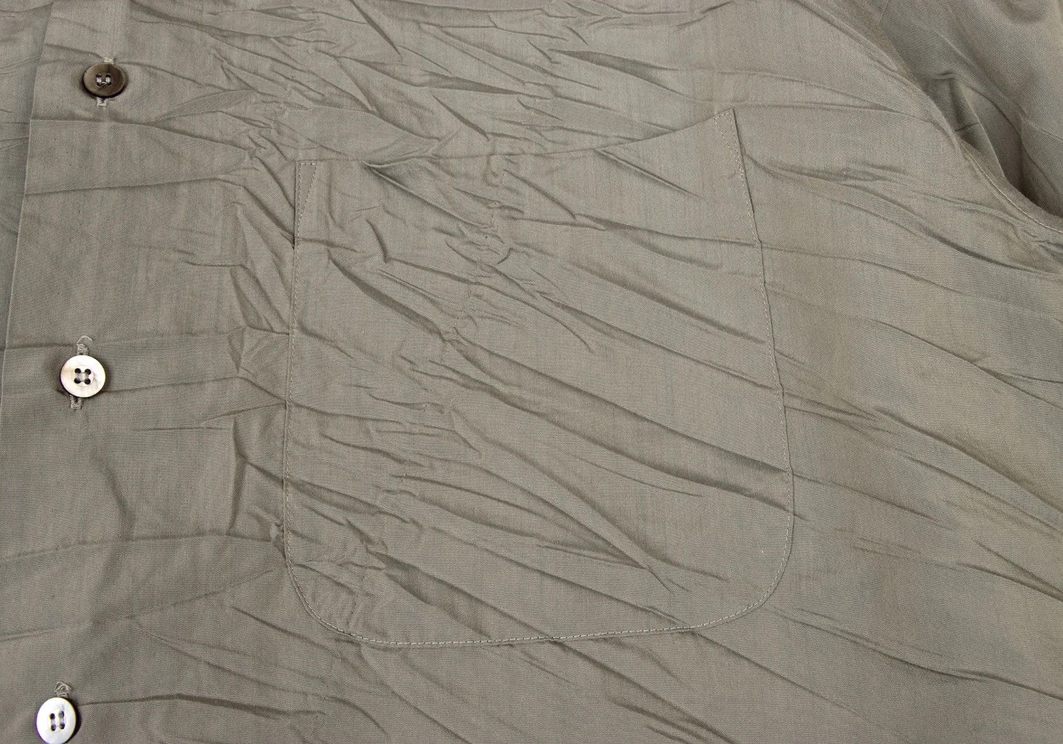 Issey Miyake Polyester Shrink-Wrinkle Shirt in Khaki L Size US L / EU 52-54 / 3 - 5 Thumbnail