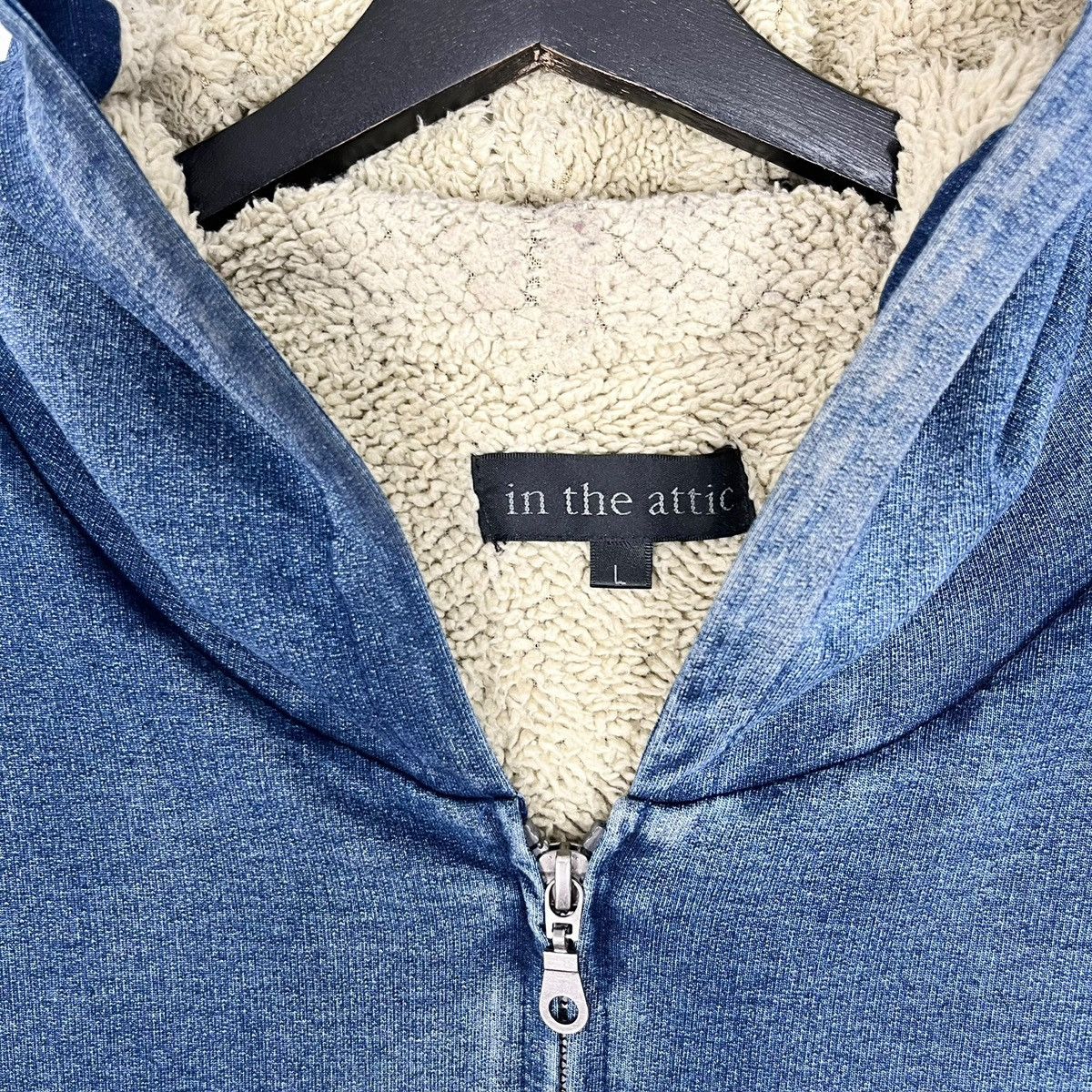 In The Attic × Japanese Brand In The Attic Denim Fleece Zipper Hoodie Jacket Size US L / EU 52-54 / 3 - 5 Thumbnail