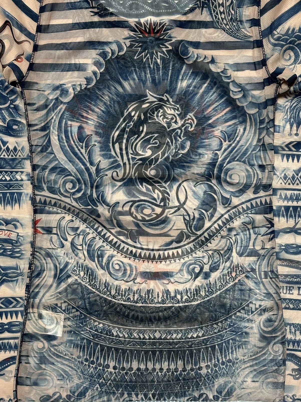 Jean Paul Gaultier JEAN PAUL GAULTIER 2014 Tattoo Mesh Long Sleeve T-Shirt Size S / US 4 / IT 40 - 5 Thumbnail
