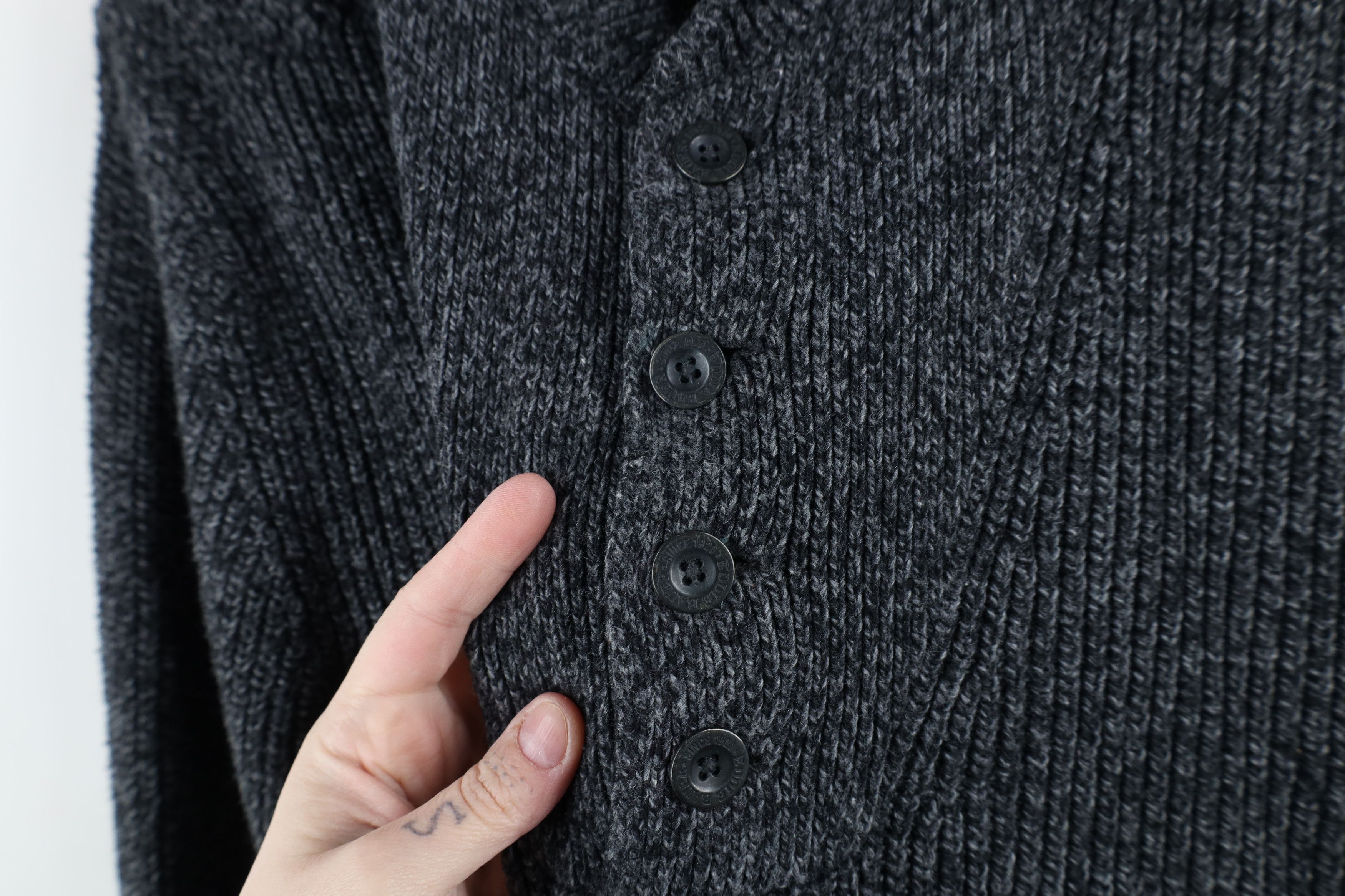Eddie Bauer × Vintage Vintage Eddie Bauer Chunky Cotton Ribbed Knit Henley Sweater Size US L / EU 52-54 / 3 - 4 Thumbnail