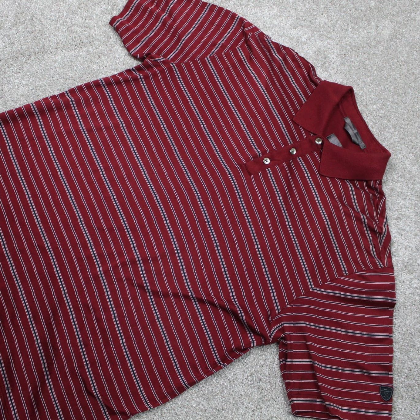 Nike Nike Tiger Woods Polo Shirt Men Large Red/Black Striped S/S Cotton Pullover Size US L / EU 52-54 / 3 - 3 Thumbnail
