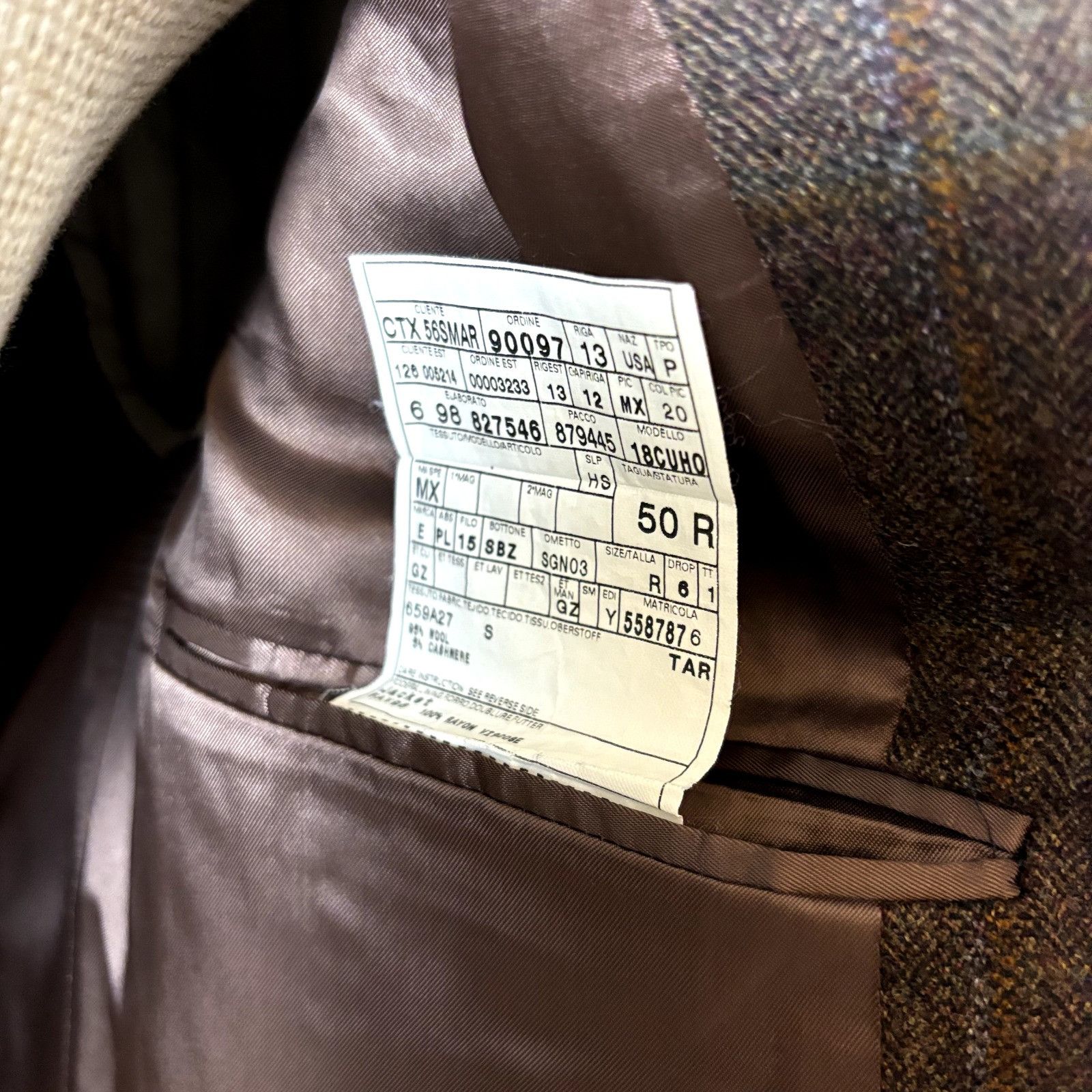 Other Gritti Zegna Sport Coat 50R It 40 US Windowpane Brown Flanne Size 40R - 5 Thumbnail