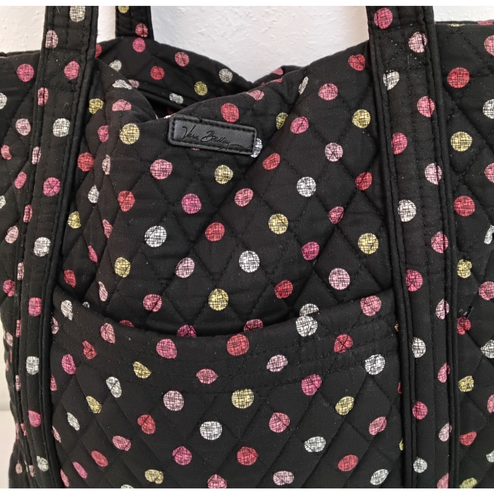 Vera Bradley Vera Bradley Tote Bag Work Shoulder Bag Black Havana Dots Size ONE SIZE - 6 Thumbnail