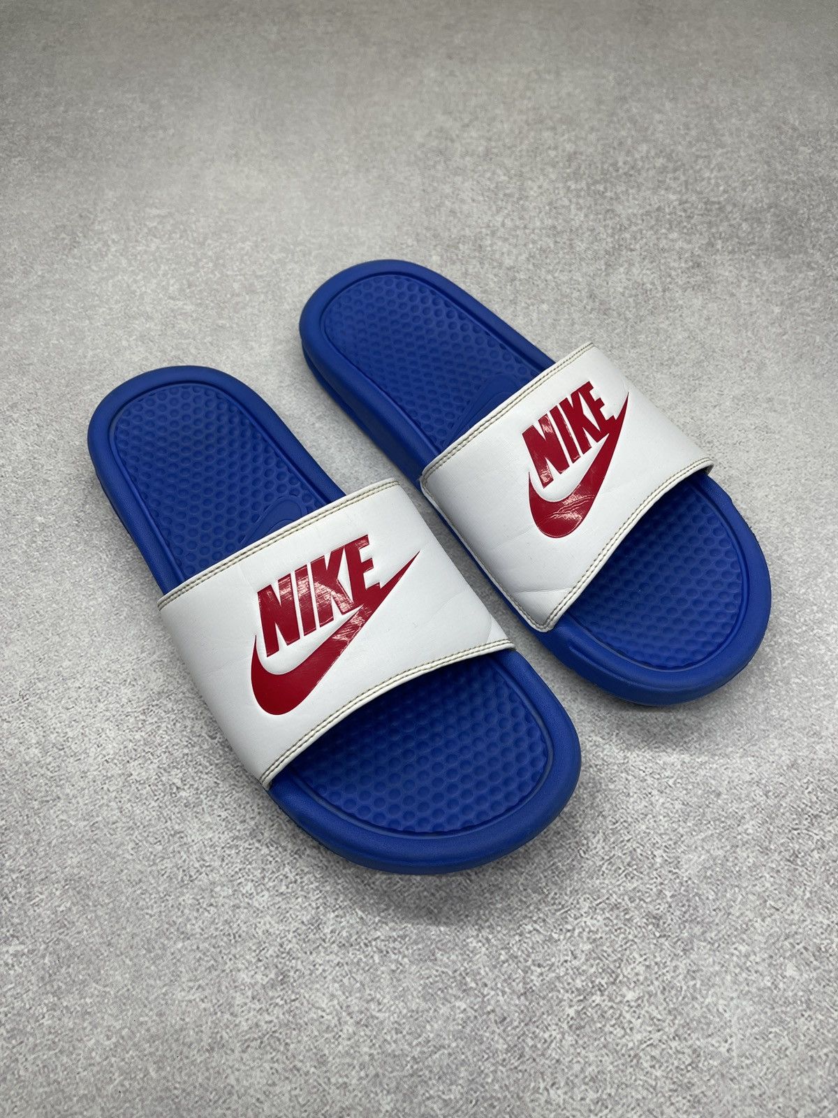 Nike Mens Nike Slides Flip Flops Blue/White Size 42.5 27cm Size US 9 / EU 42 - 1 Thumbnail
