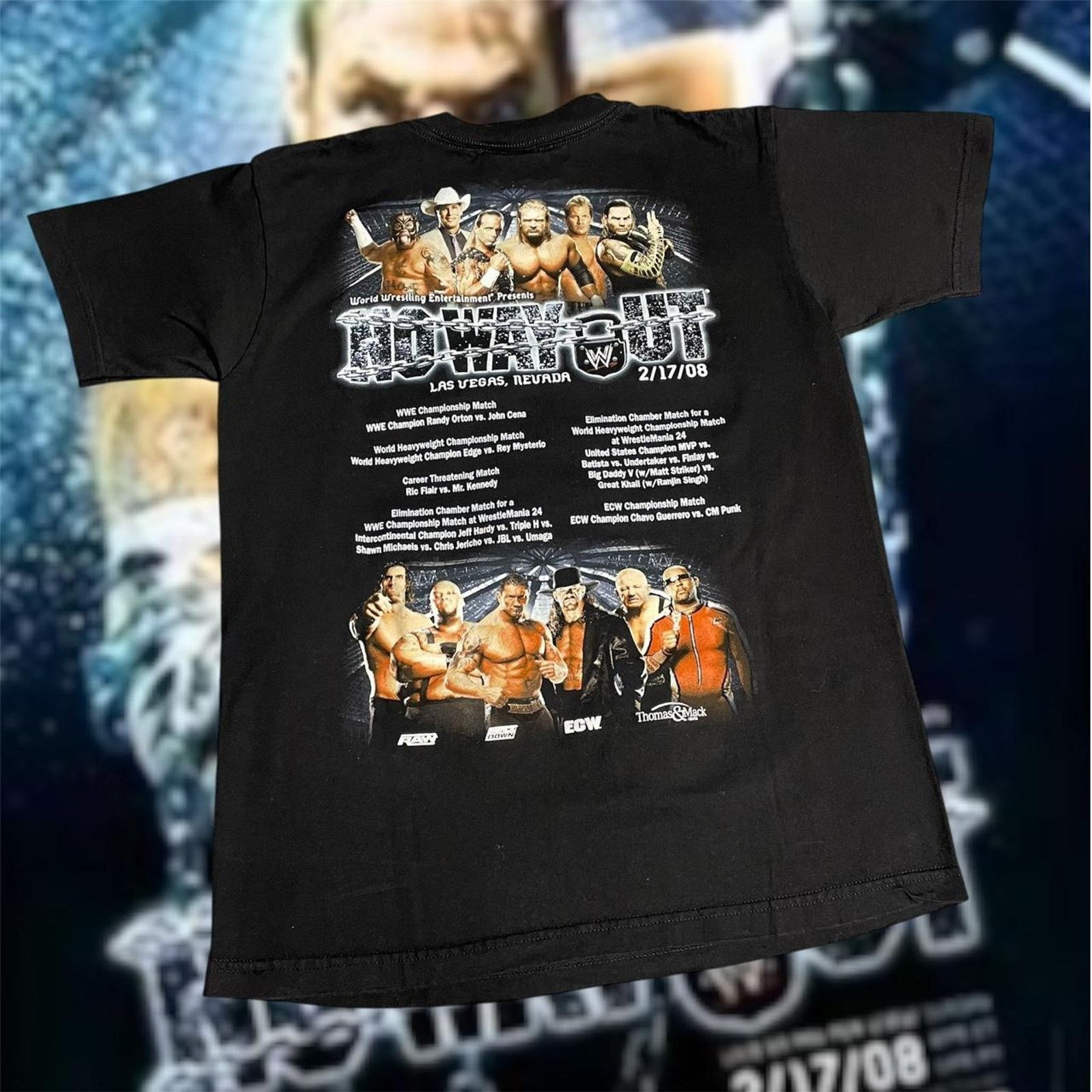 Vintage × WWE × WWF VTG 2008 WWE No Way Out John Cena Randy Orton Wrestling Tee Size US M / EU 48-50 / 2 - 2 Thumbnail