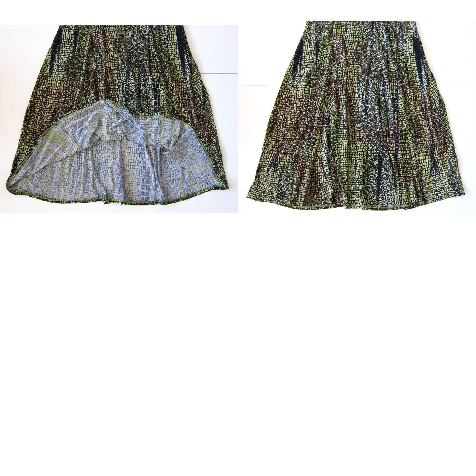 Vintage Julian Taylor New York Snake Print Sleeveless Shift Dress 14 Green Black Brown Size XL / US 12-14 / IT 48-50 - 8 Thumbnail