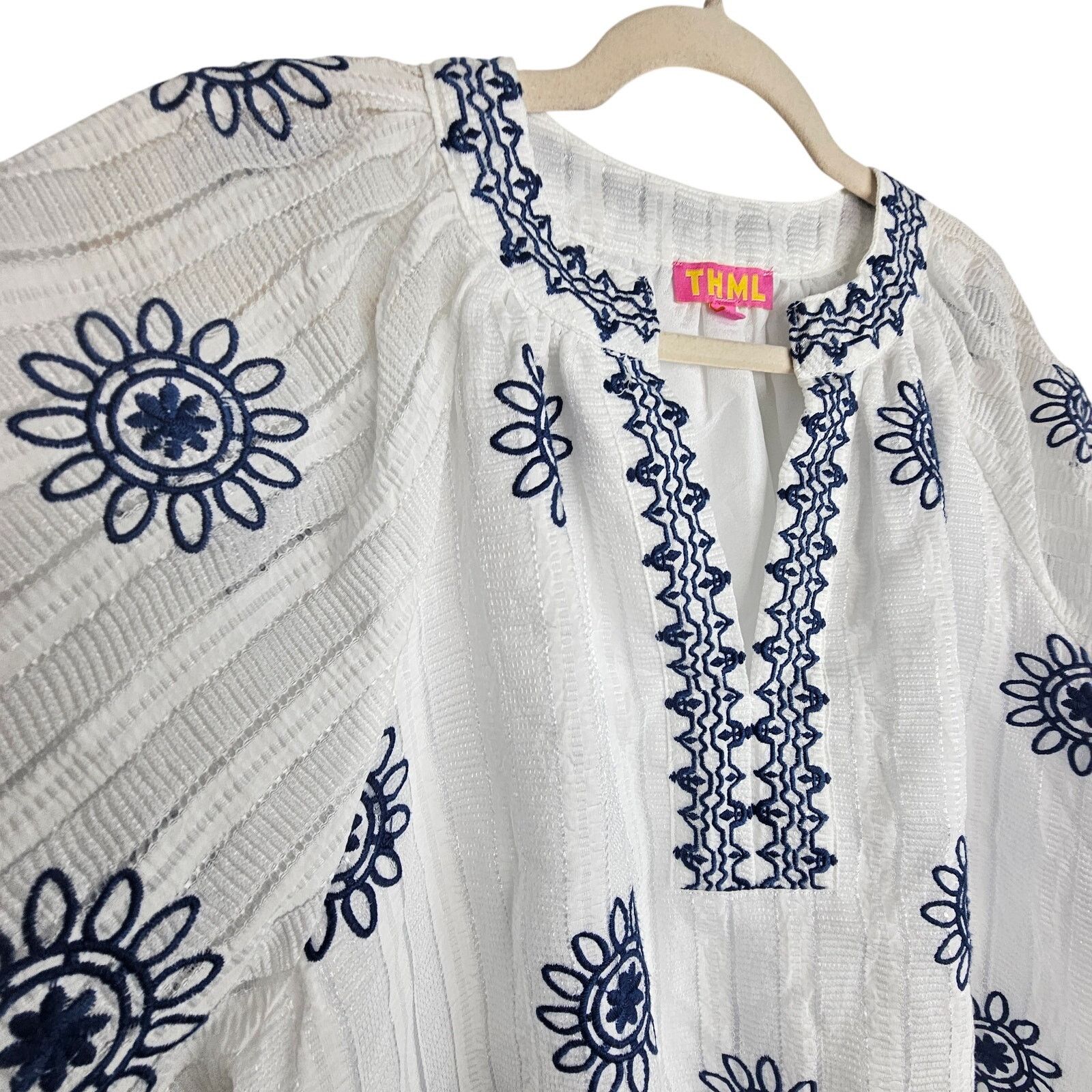 Anthropologie Anthropologie THML Womens Yacht Club Chic Embroidered Tunic Size M / US 6-8 / IT 42-44 - 5 Thumbnail