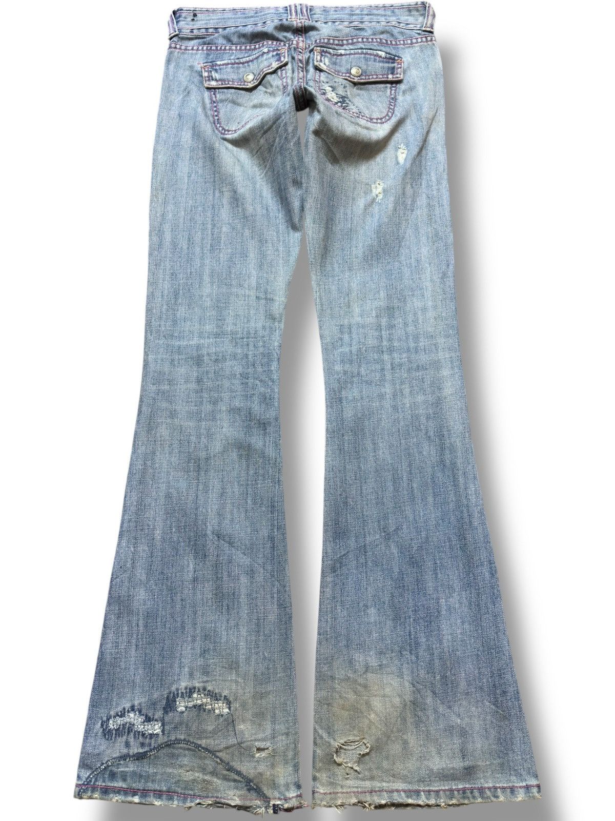 Abercrombie & Fitch Vintage Abercombie&Fitch Flare Bootcut Faded Grunge Denim Size US 29 - 5 Thumbnail