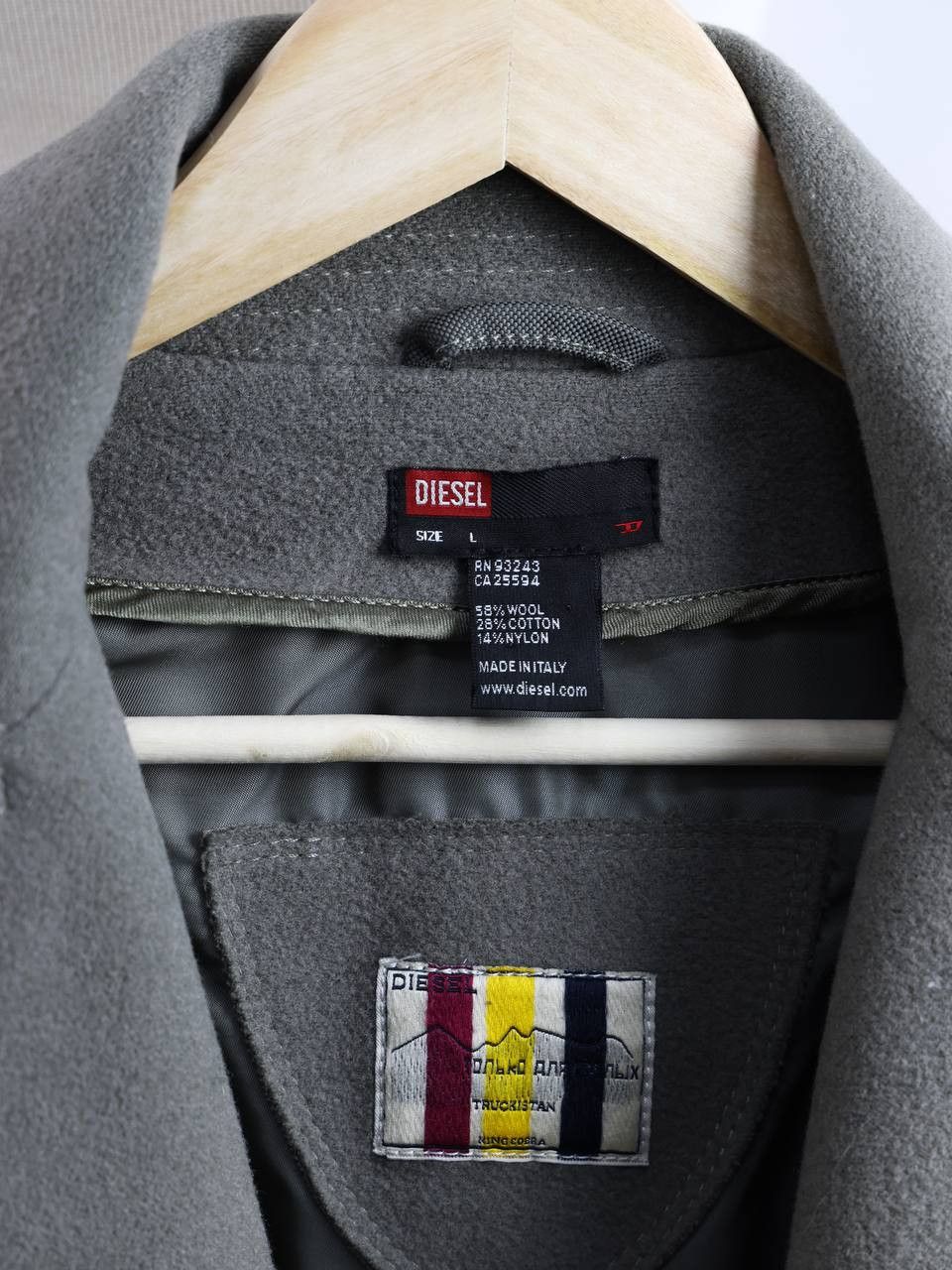 Diesel DIESEL Vintage Coat Wool/Cotton leater Size US L / EU 52-54 / 3 - 3 Thumbnail