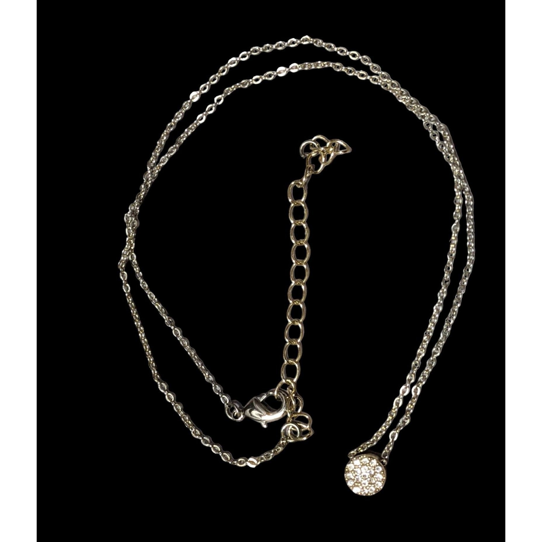 Other Minimalist Silver And Gold Rhinestone Pendant Necklace Size ONE SIZE - 1 Thumbnail