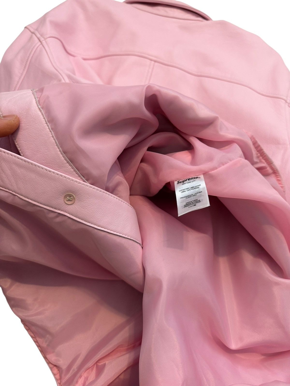 Supreme Pale Pink Lamb Leather Embossed Bogo Size US M / EU 48-50 / 2 - 10 Thumbnail