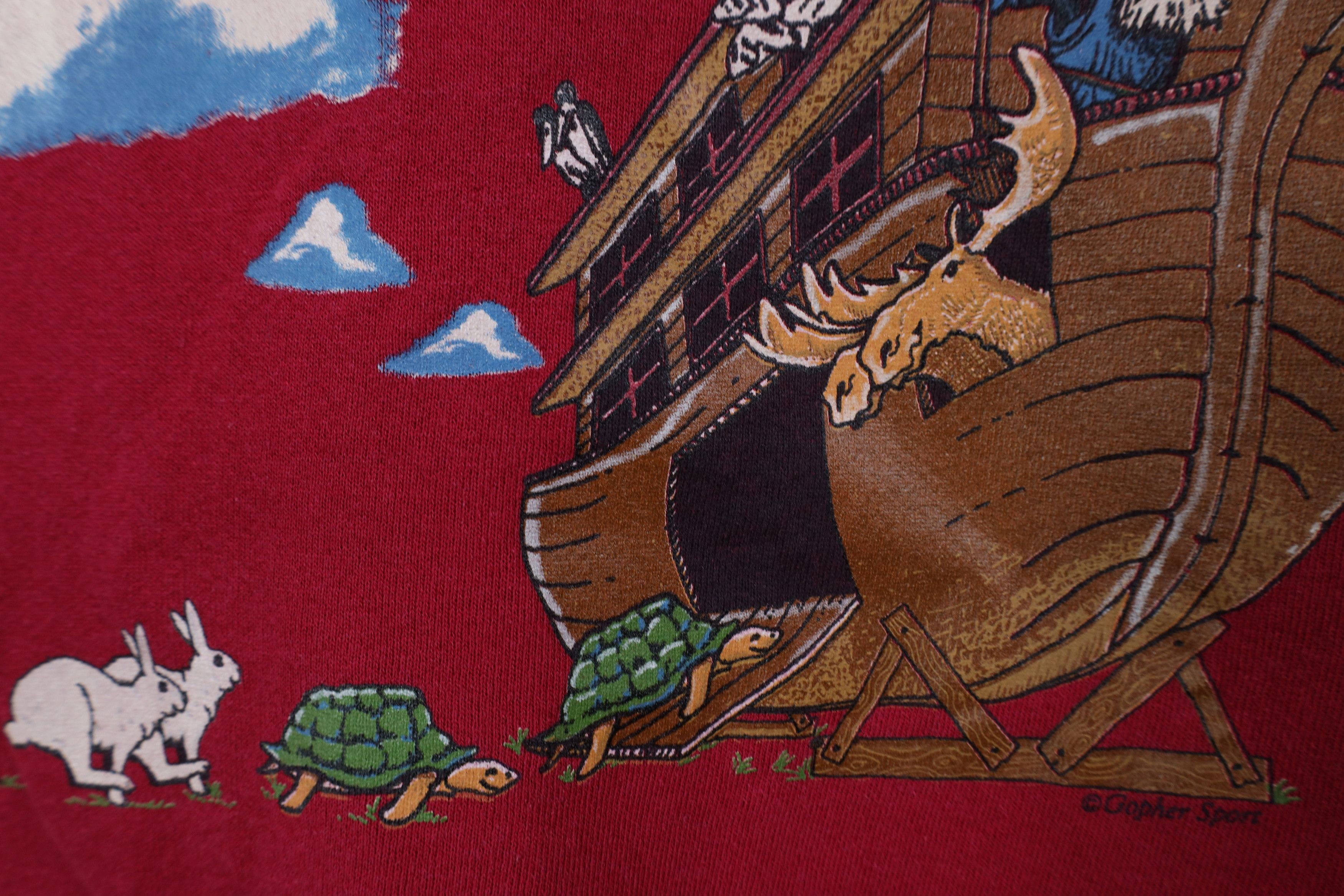 Vintage Vintage 90s Christian Noahs Ark All Over Print Sweatshirt Size 3XL / US 20-22 - 6 Thumbnail