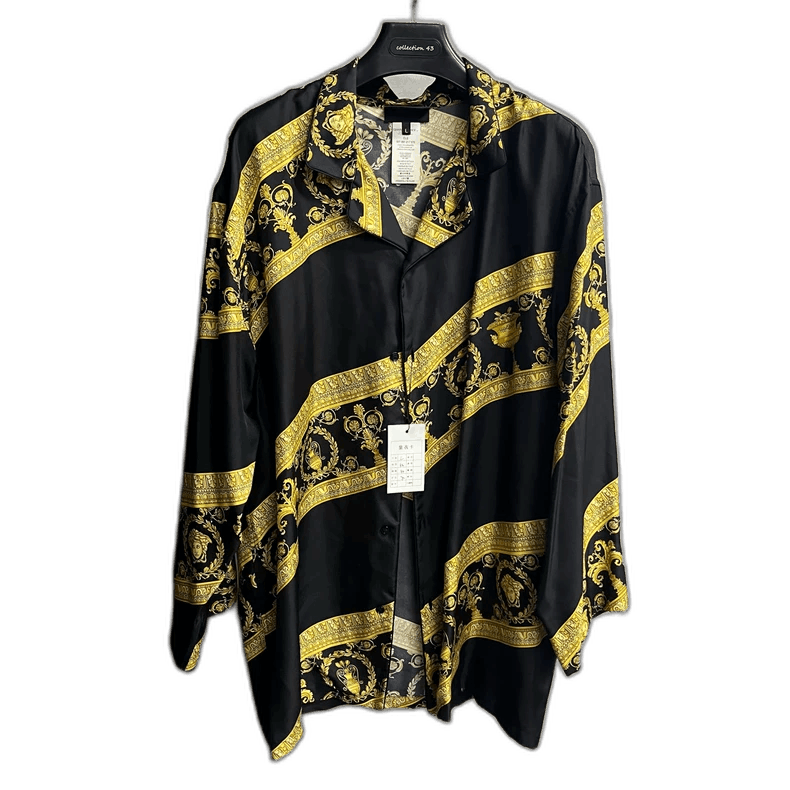 Versace Versace Black Gold Baroque Long Sleeve Shirt-yf Size US L / EU 52-54 / 3 - 1 Thumbnail