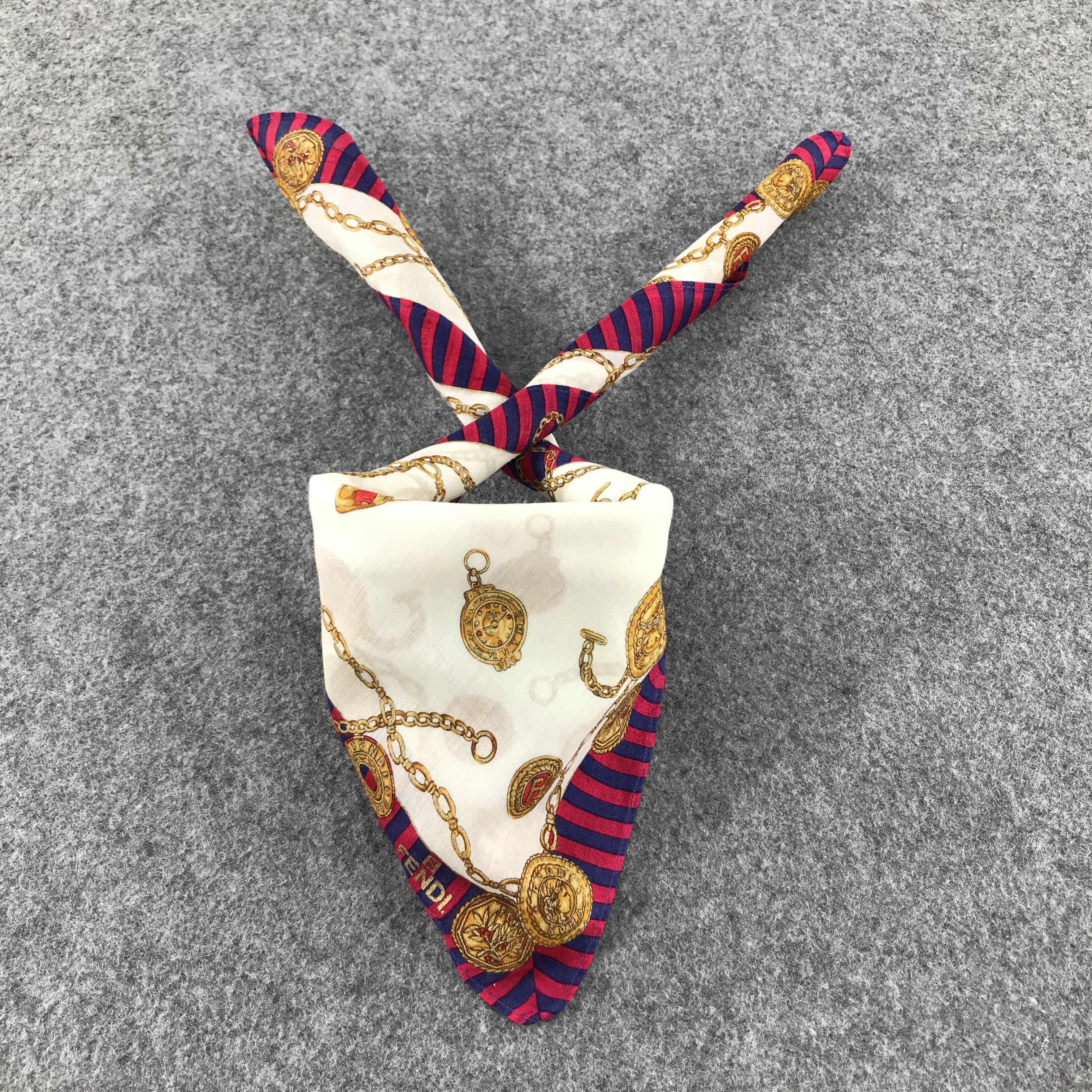 Japanese Brand Fendi Padlock and Keys Handkerchief Neckerchief H250 Size ONE SIZE - 2 Thumbnail