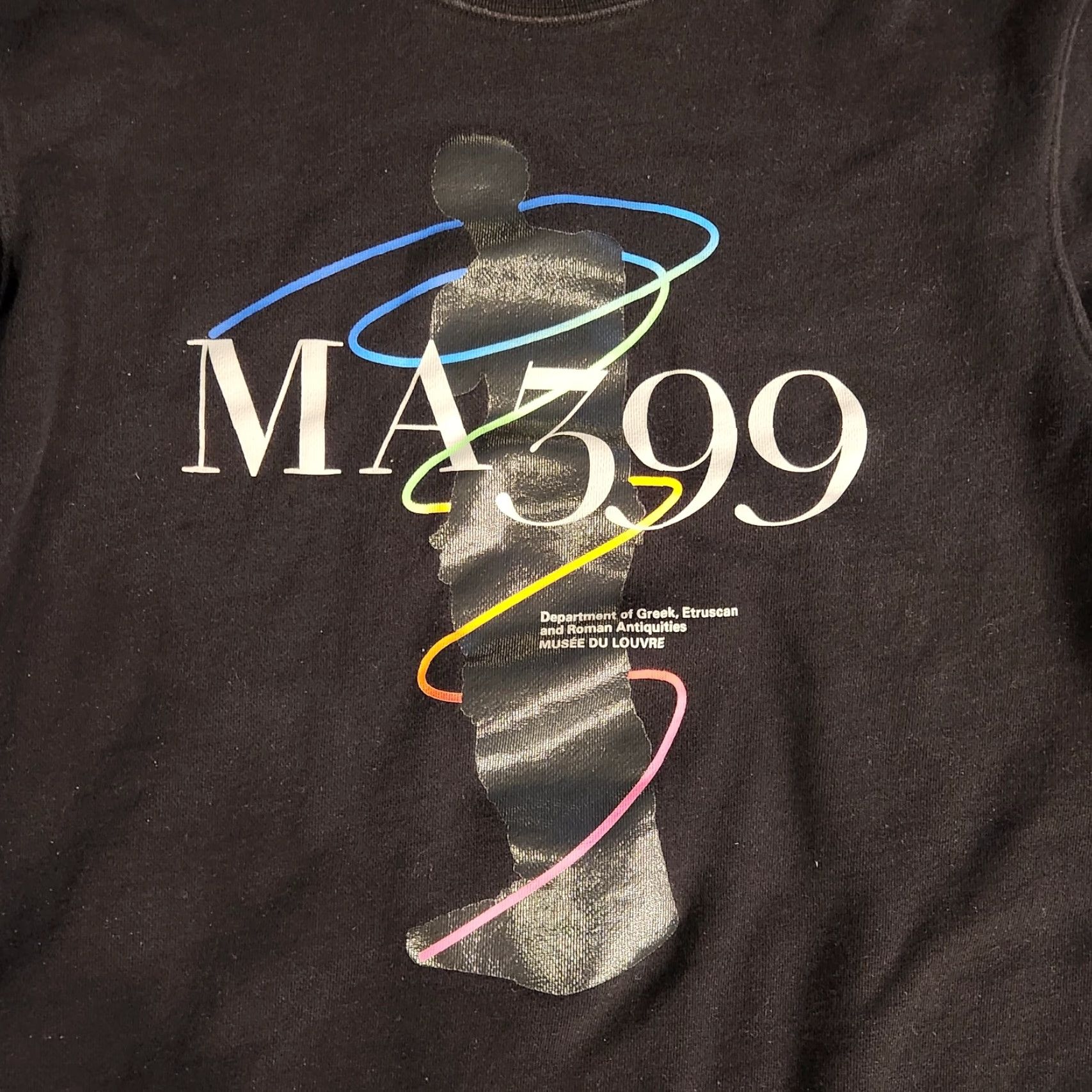 Uniqlo Uniqlo Crewneck Shirt Mens Large Black Graphic Print Louvre Peter Saville Greek Statue X Musée Du Louvre X Peter Saville X Uniqlo Size US L / EU 52-54 / 3 - 2 Thumbnail
