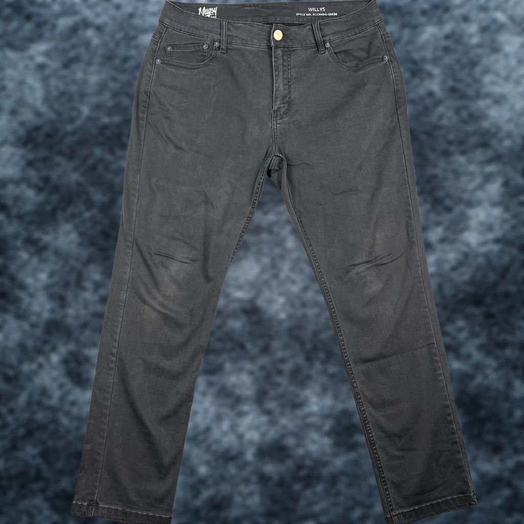 Denime Mugsy Willys Slim Fit Jeans Mens 33x30 Grey Cotton Stretch Denim Pants Size US 33 - 1 Thumbnail