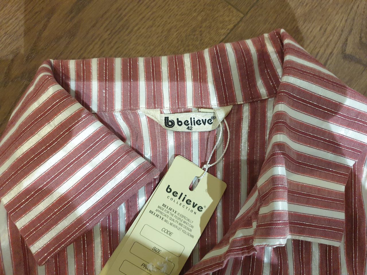 Other Womens Pink striped shirt sz M Size M / US 6-8 / IT 42-44 - 3 Thumbnail