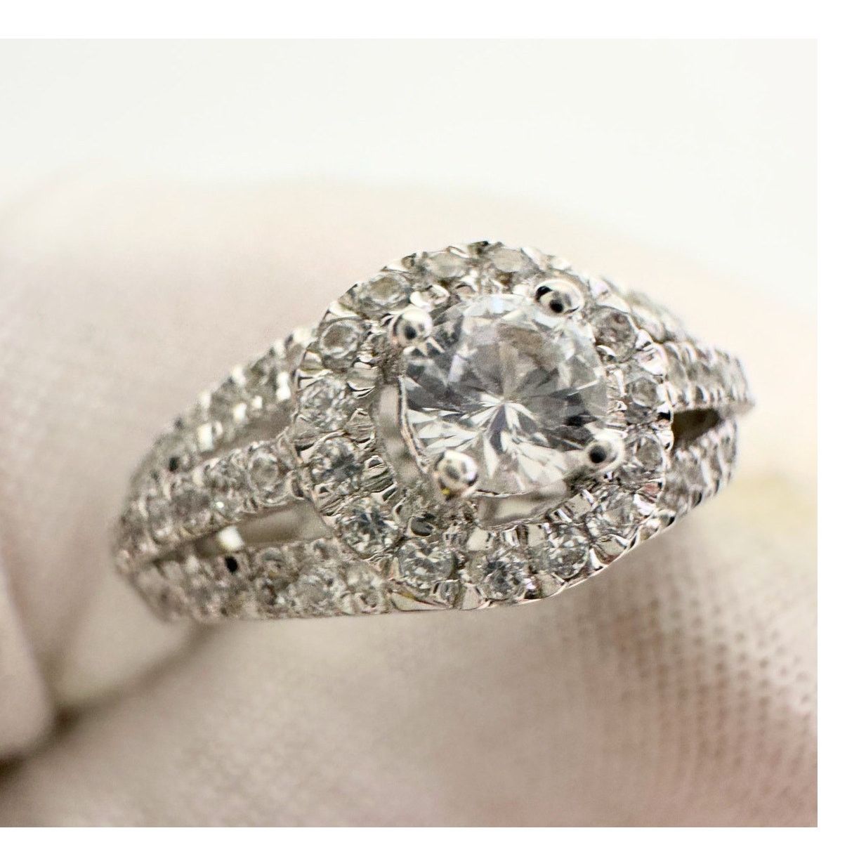 Other Brilliant 1/2 Carat Split Shank Lab Created Ring Sterling Size ONE SIZE - 1 Thumbnail
