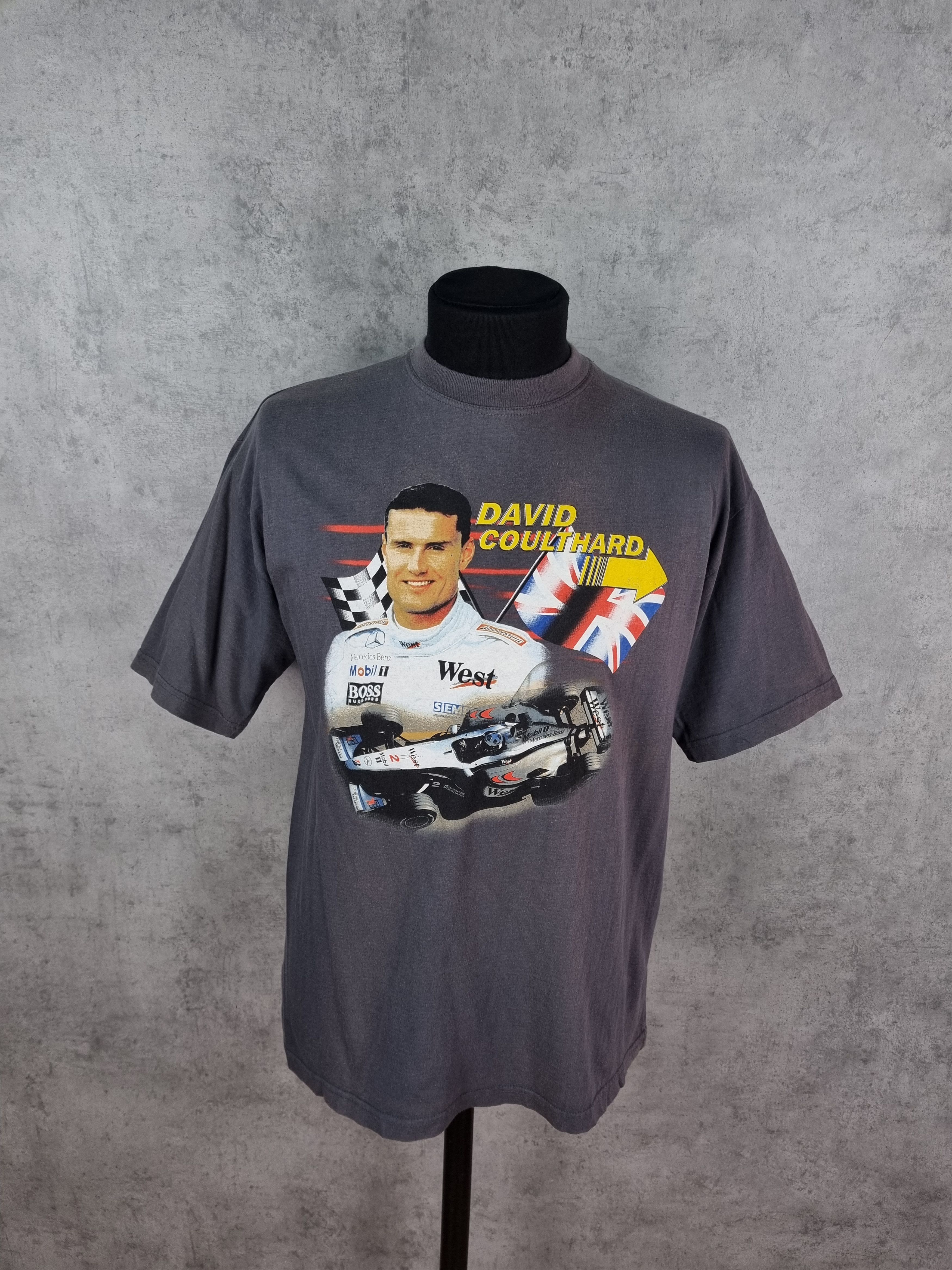Vintage Portret David Coulthard MOTTORAD Vintage Tee Shirt Size US XL / EU 56 / 4 - 1 Thumbnail
