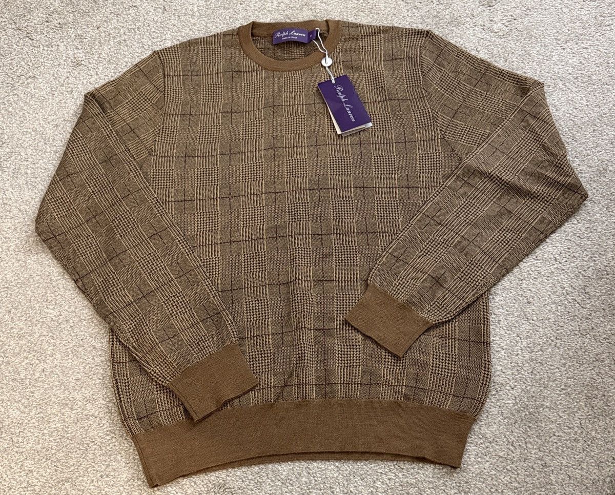 Ralph Lauren Purple Label Ralph Lauren Purple Label Glen Plaid Cashmere-blend Sweater Size US M / EU 48-50 / 2 - 3 Thumbnail