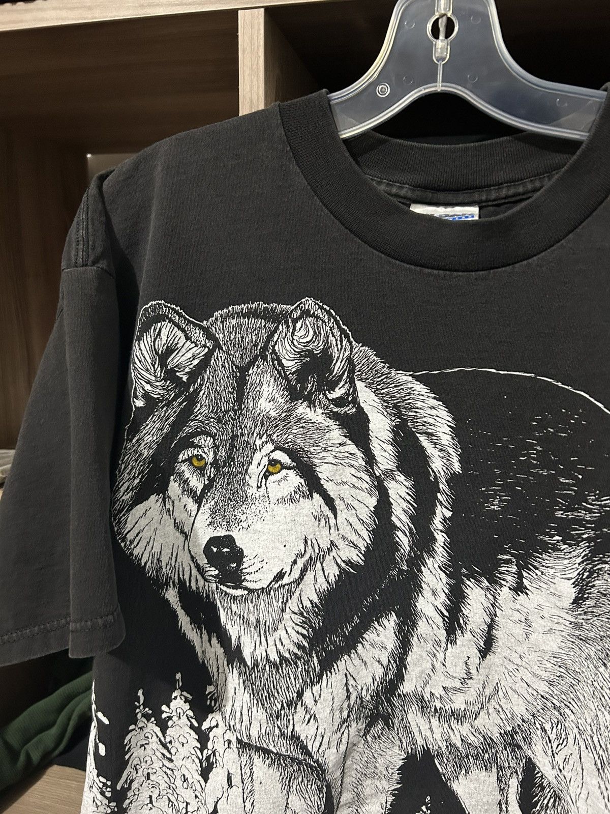Vintage Vintage 90s Wolf AOP Faded Distressed Short Sleeve Tee Size US XL / EU 56 / 4 - 3 Thumbnail