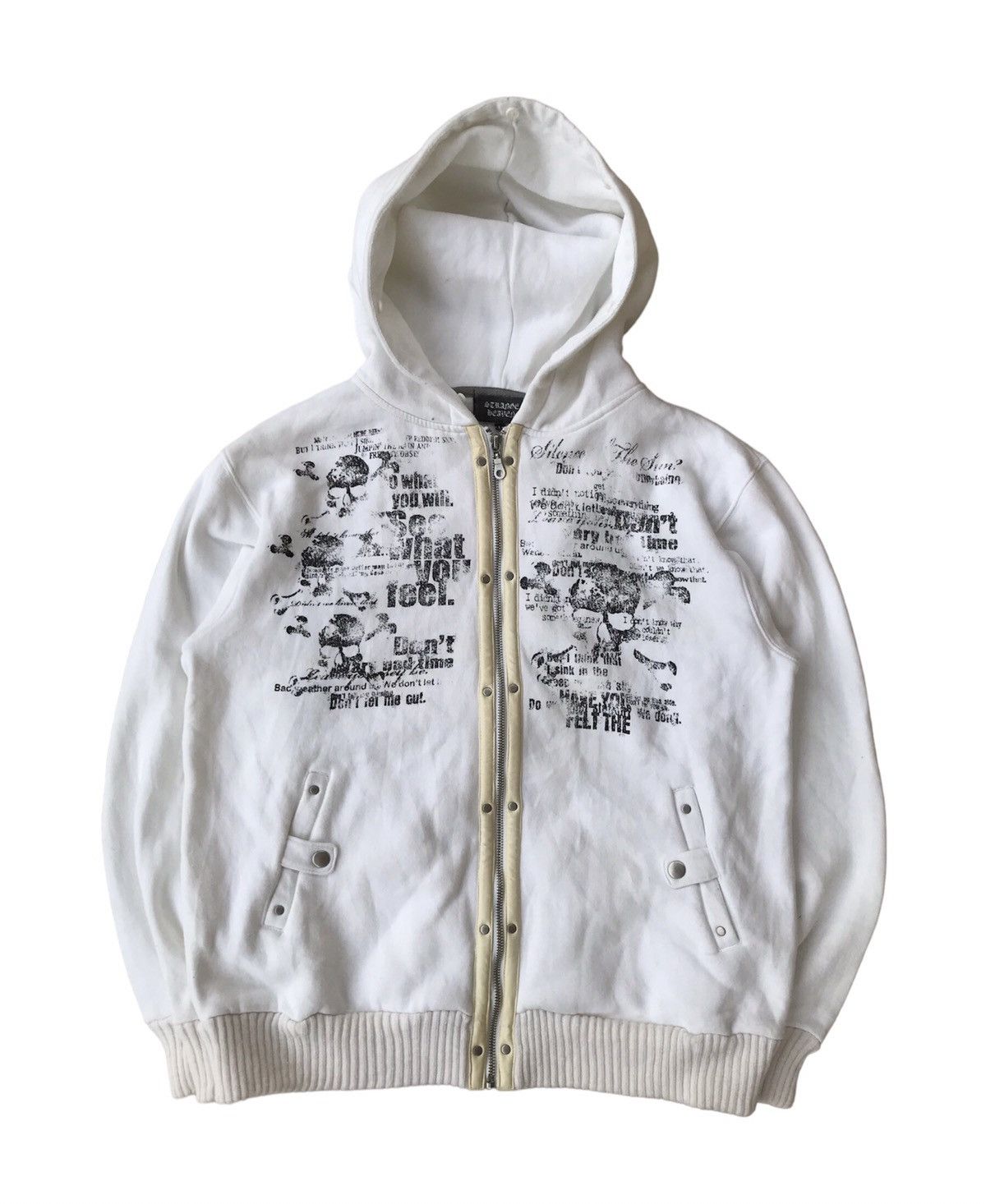 image of Hysteric Glamour x If Six Was Nine Skull Poem Hoodie Strange Heaven Japan in White (Size Large)