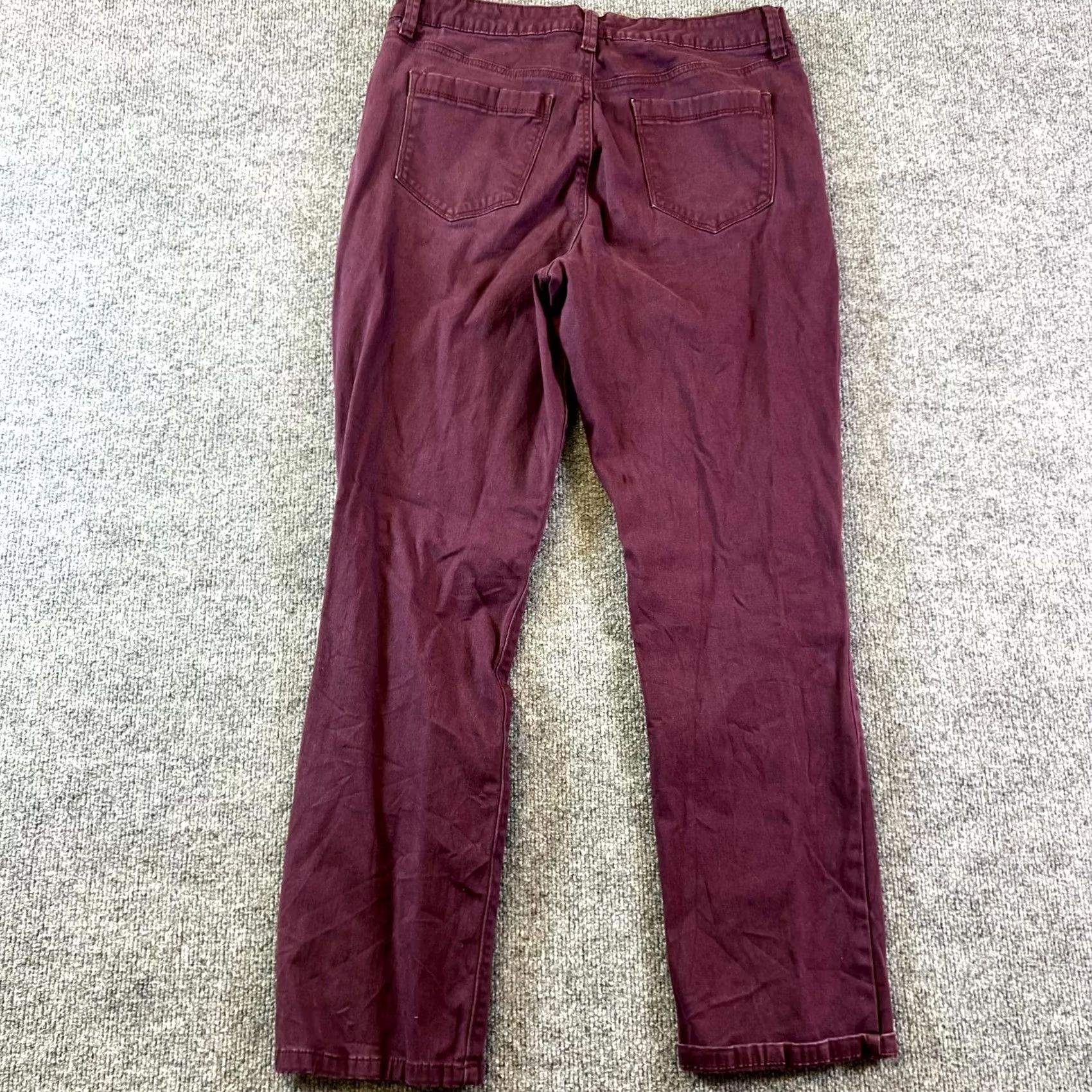 Vintage Bandolino AMY Jeans Women's 12 Burgundy Denim Stretch Straight Leg Streetwear Jeans Size 34" / US 12 / IT 48 - 2 Thumbnail