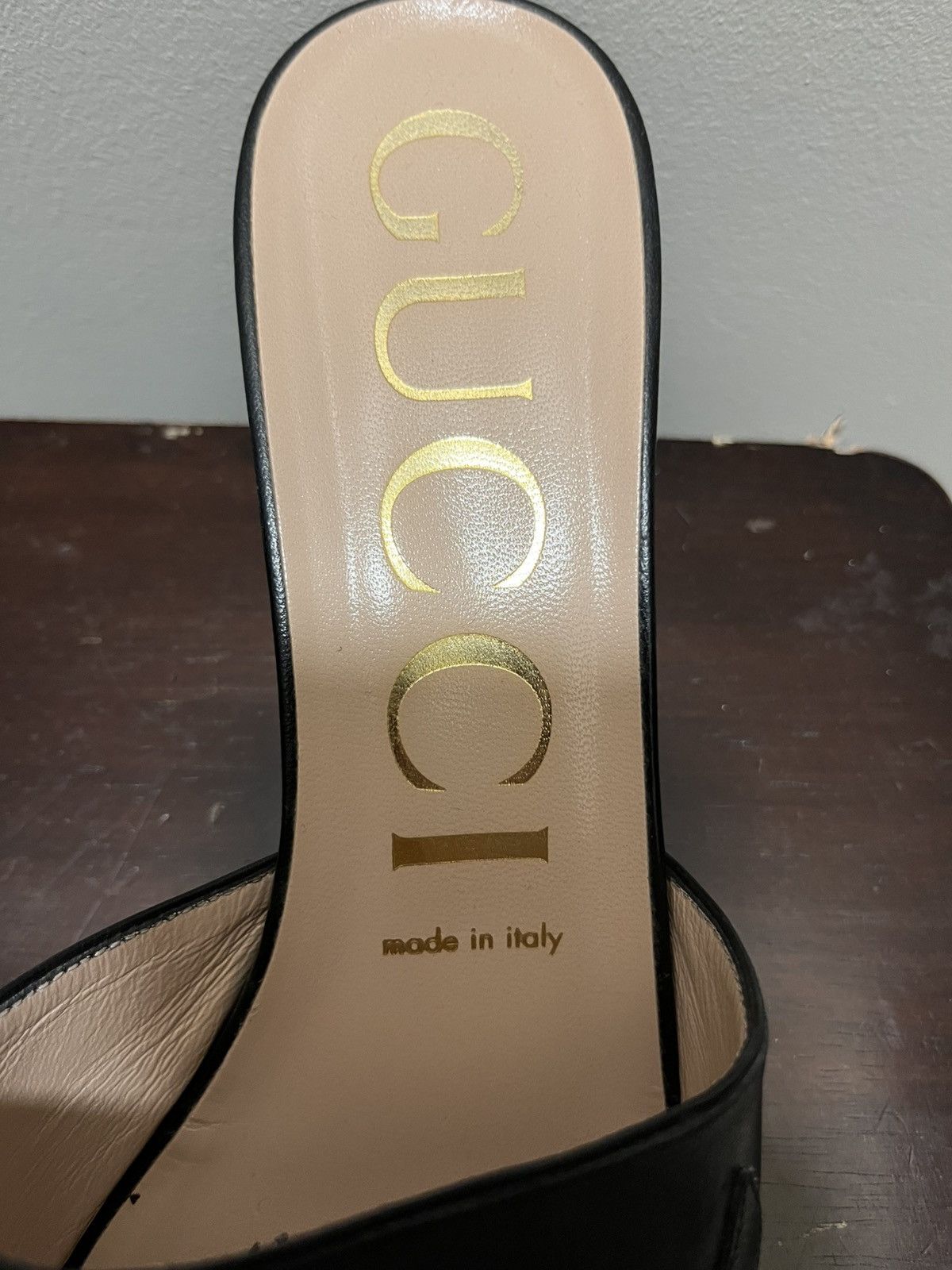 Gucci Gucci Black 624305 Zumi Interlocking G Leather Slide Sandals Size US 9 / IT 39 - 6 Thumbnail