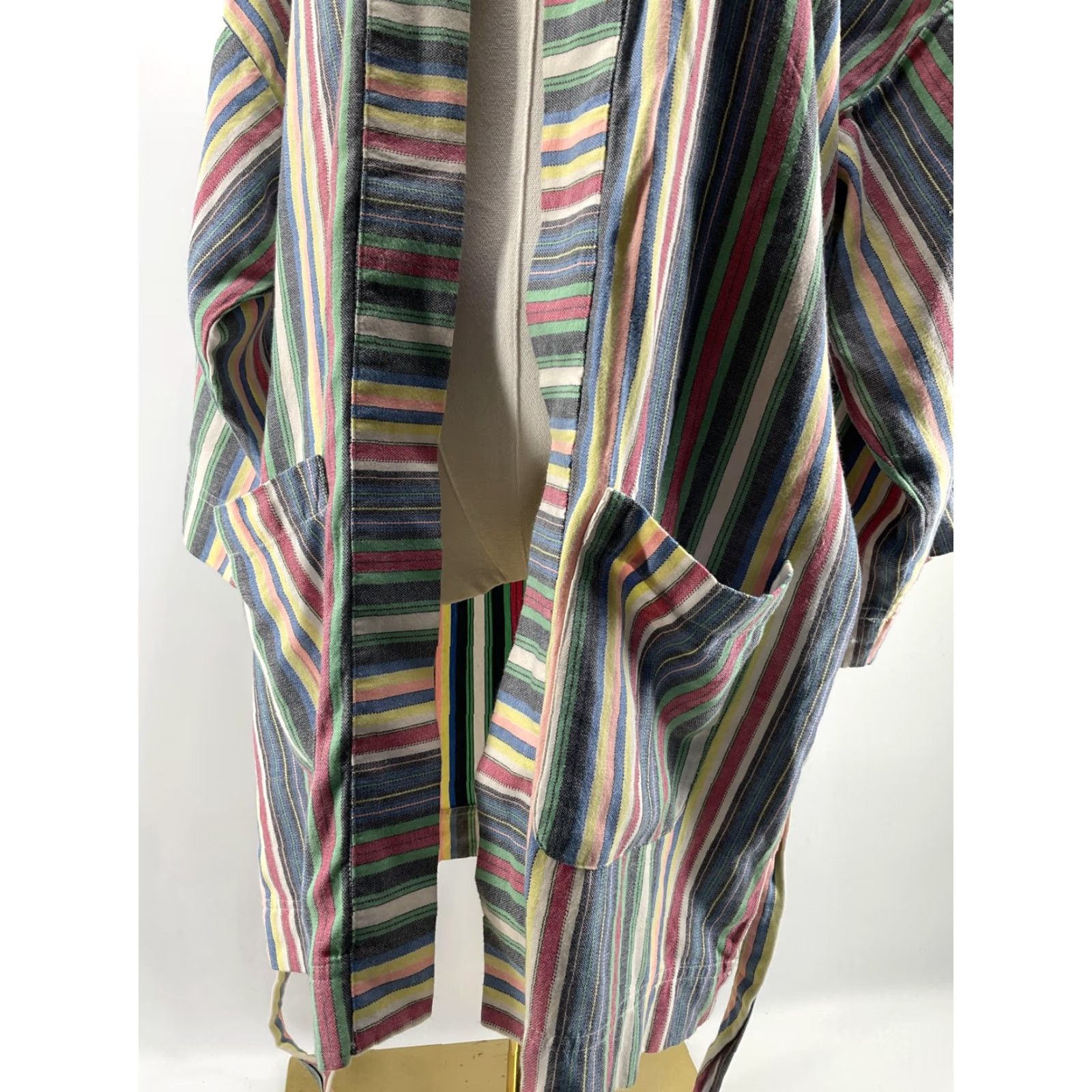 Marine Layer Marine Layer Coatigan Womens S/M Multicolor Cotton Kimono Belted Pockets Size S / US 4 / IT 40 - 3 Thumbnail