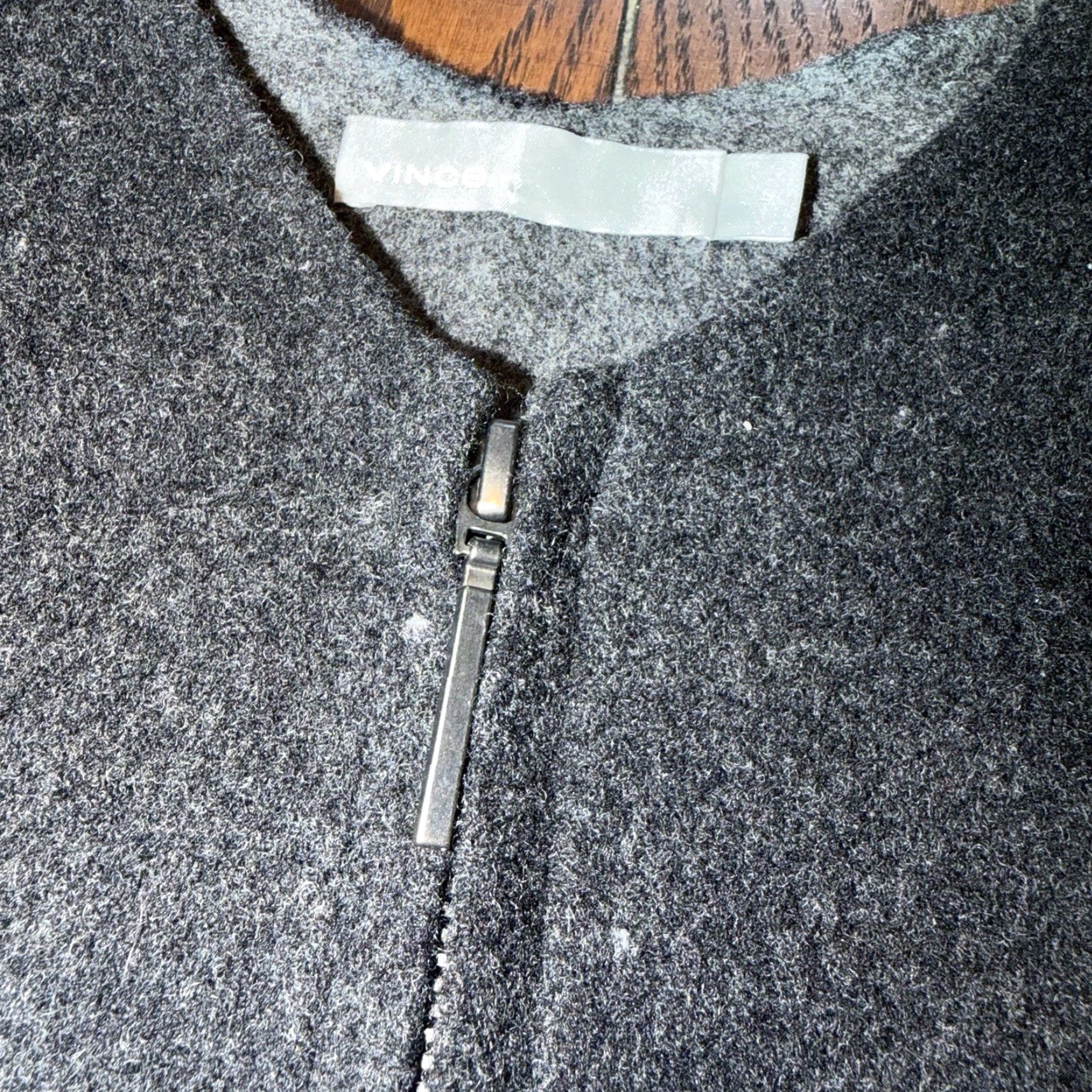 Vince Vince Wool Blend Long Coat Women L Black Full Zip Side Slits Wool Long Coat Ladies Regular Fit Size L / US 10 / IT 46 - 4 Thumbnail