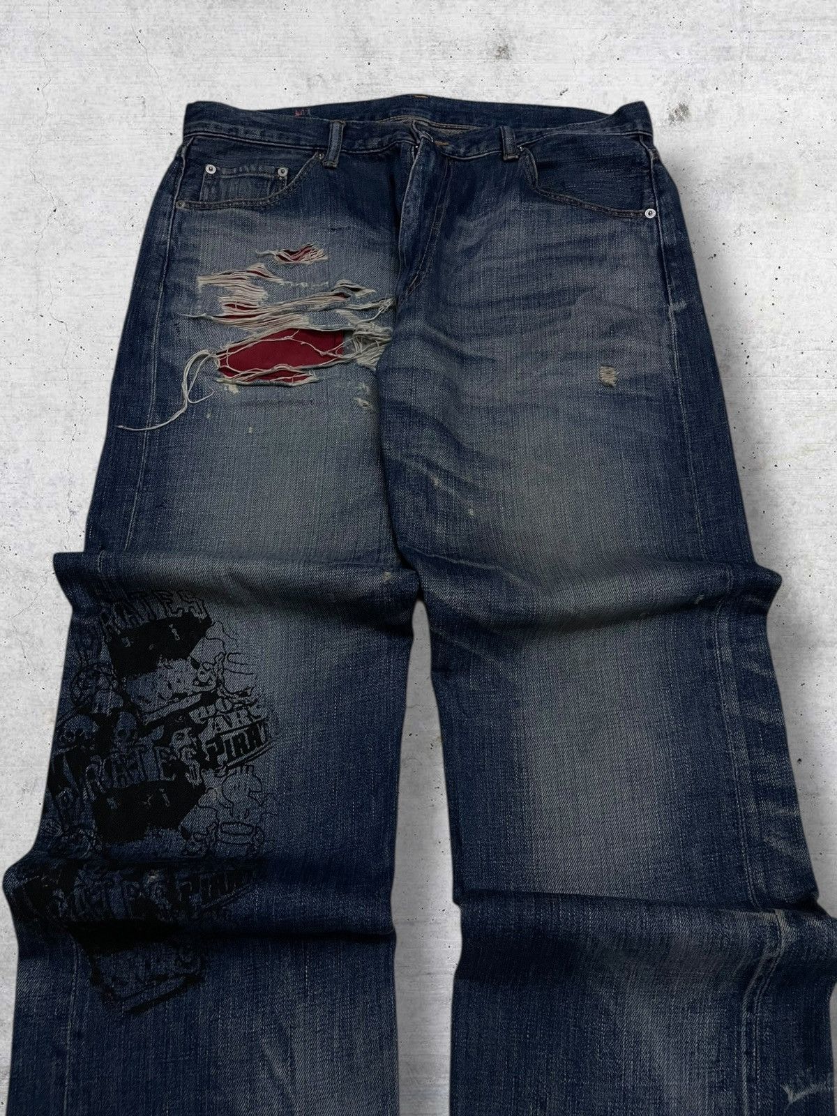 Swagger VINTAGE SWAGGER RARE 90S JAPAN DESIGNER ANARCHY RIPPED DENIM Size US 35 - 4 Thumbnail