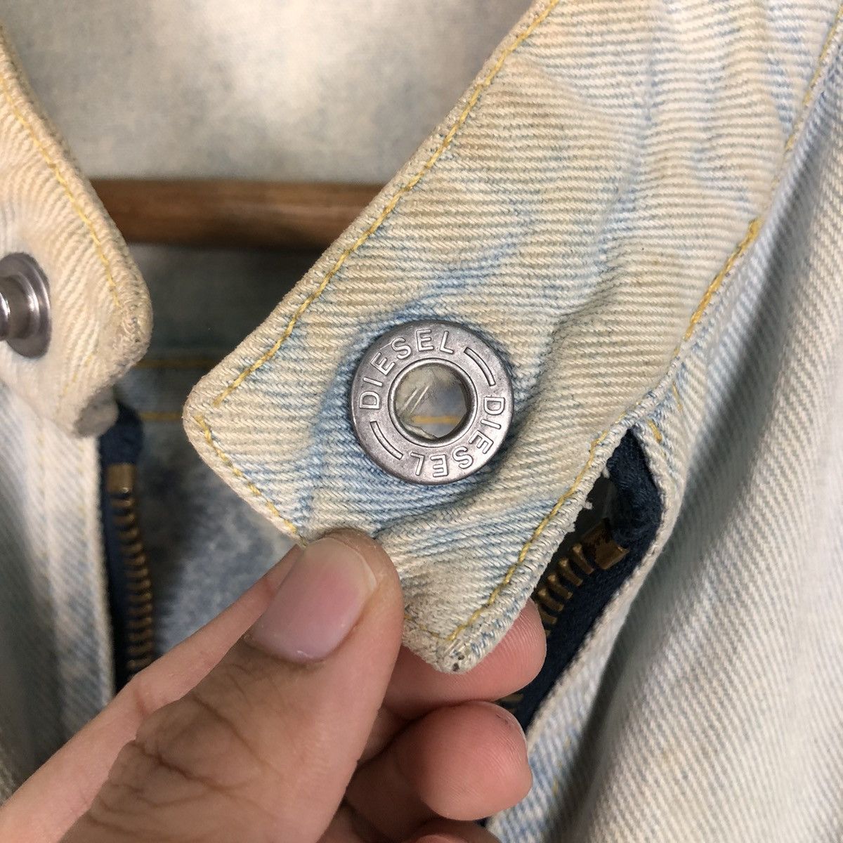 Diesel 📌Cropped Denim Biker Jacket Diesel Acid Wash Design Size US S / EU 44-46 / 1 - 18 Thumbnail