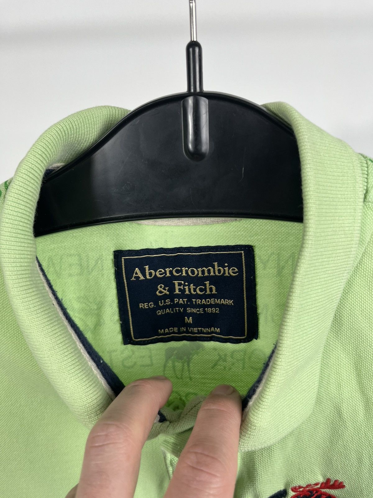 Abercrombie & Fitch Abercrombie & Fitch Green Polo Shirt Logo Print Size M Size US M / EU 48-50 / 2 - 6 Thumbnail