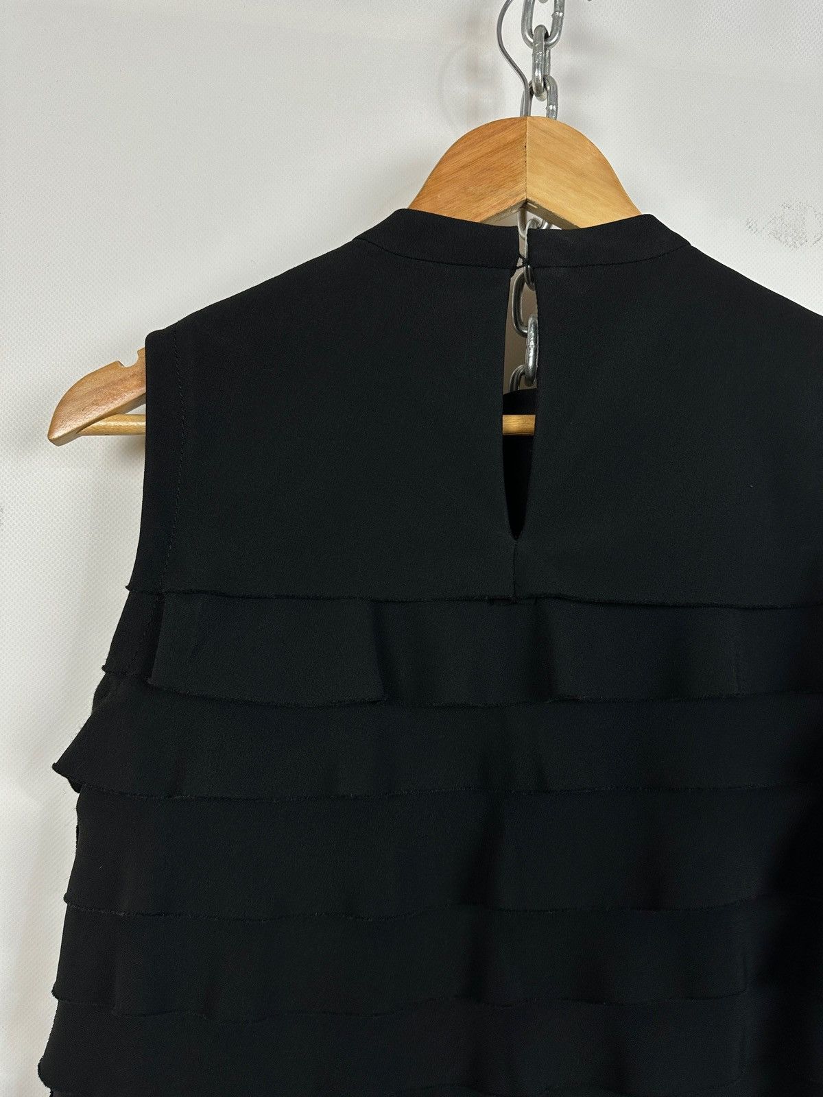 Miu Miu Miu Miu Black Layered Sleeveless Ruffle Textured Dress Size S / US 4 / IT 40 - 15 Thumbnail