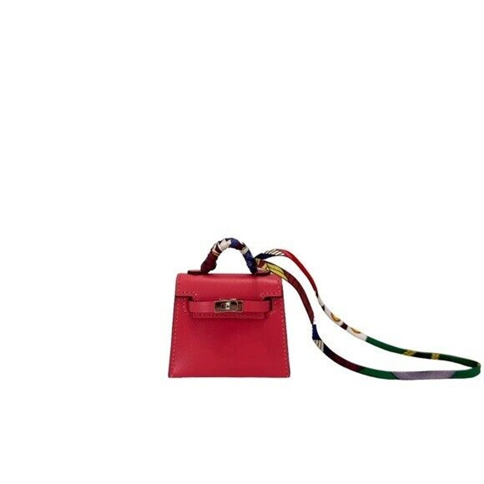 Hermes Rose Lipstick Mini Kelly Twilly Bag Charm in Pink, Women's